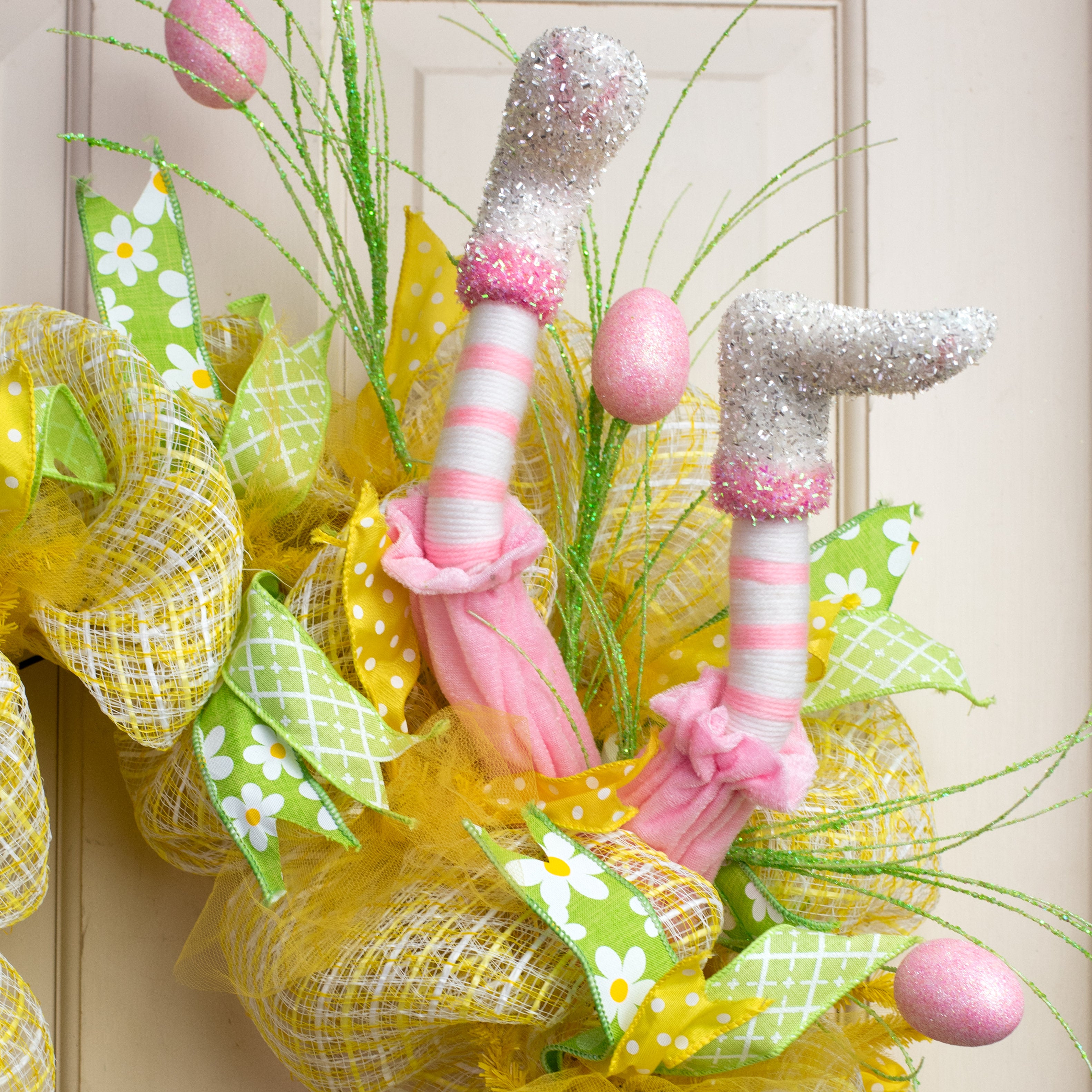 32" Tinsel & Yarn Bunny Leg Spray Lifestyle Photo