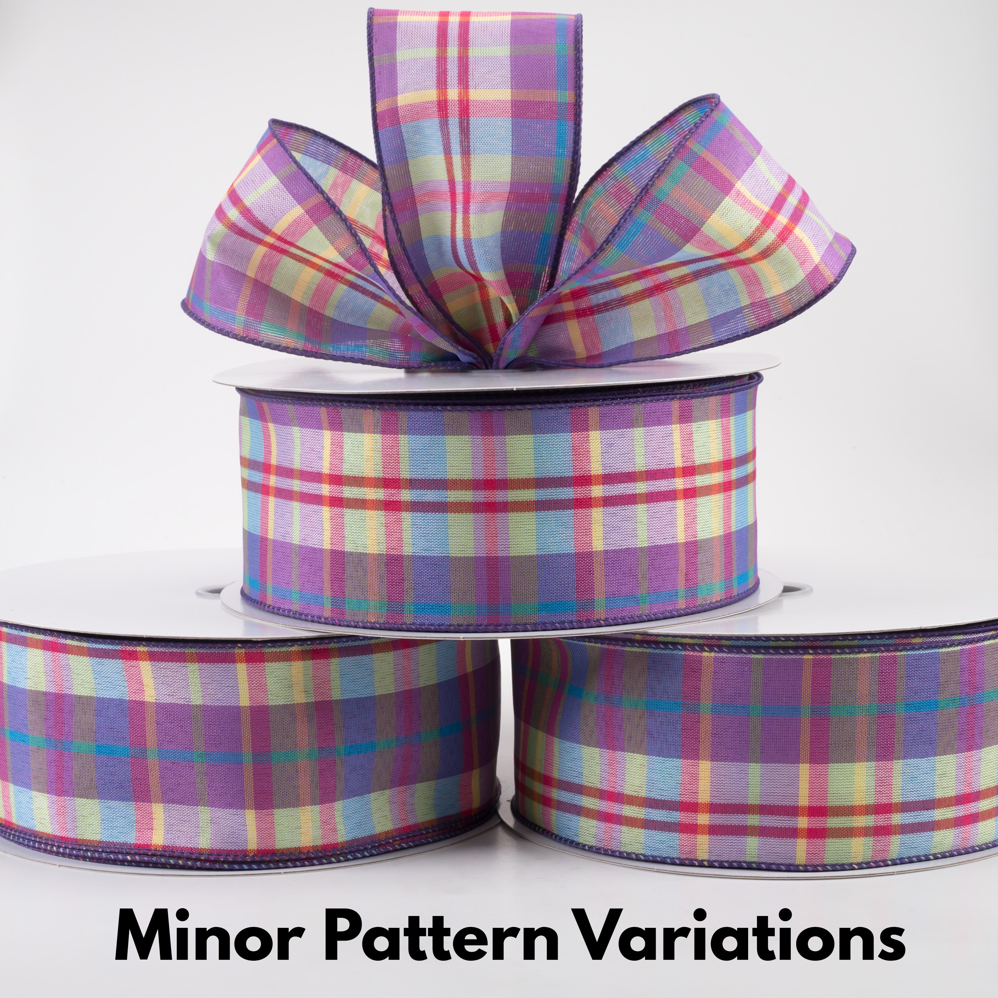 2.5" Toni Plaid Ribbon: Blue, Green, Pink, Yellow (50 Yards) Lifestyle Photo