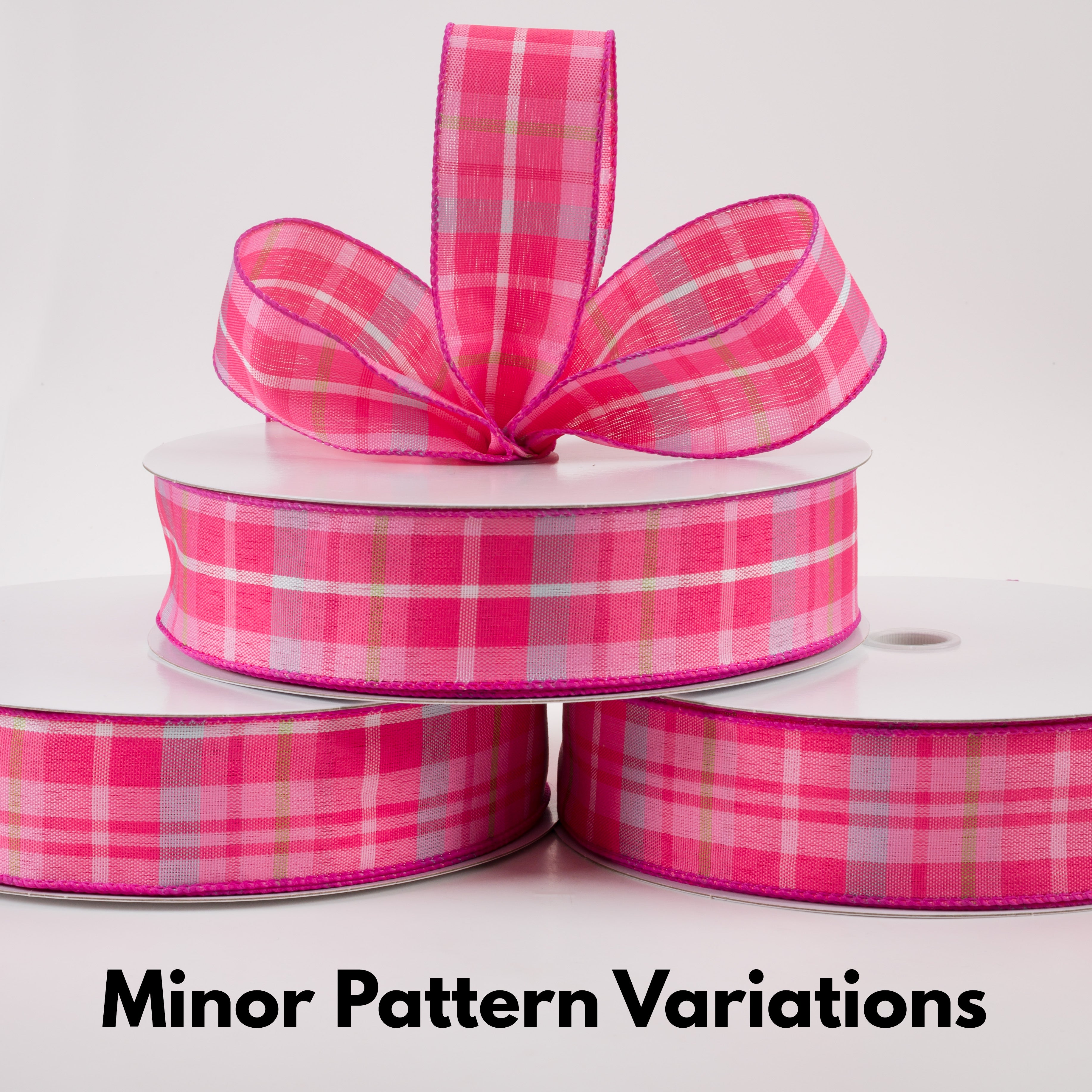 1.5" Toni Plaid Ribbon: Pink, Green, Blue (50 Yards) Lifestyle Photo