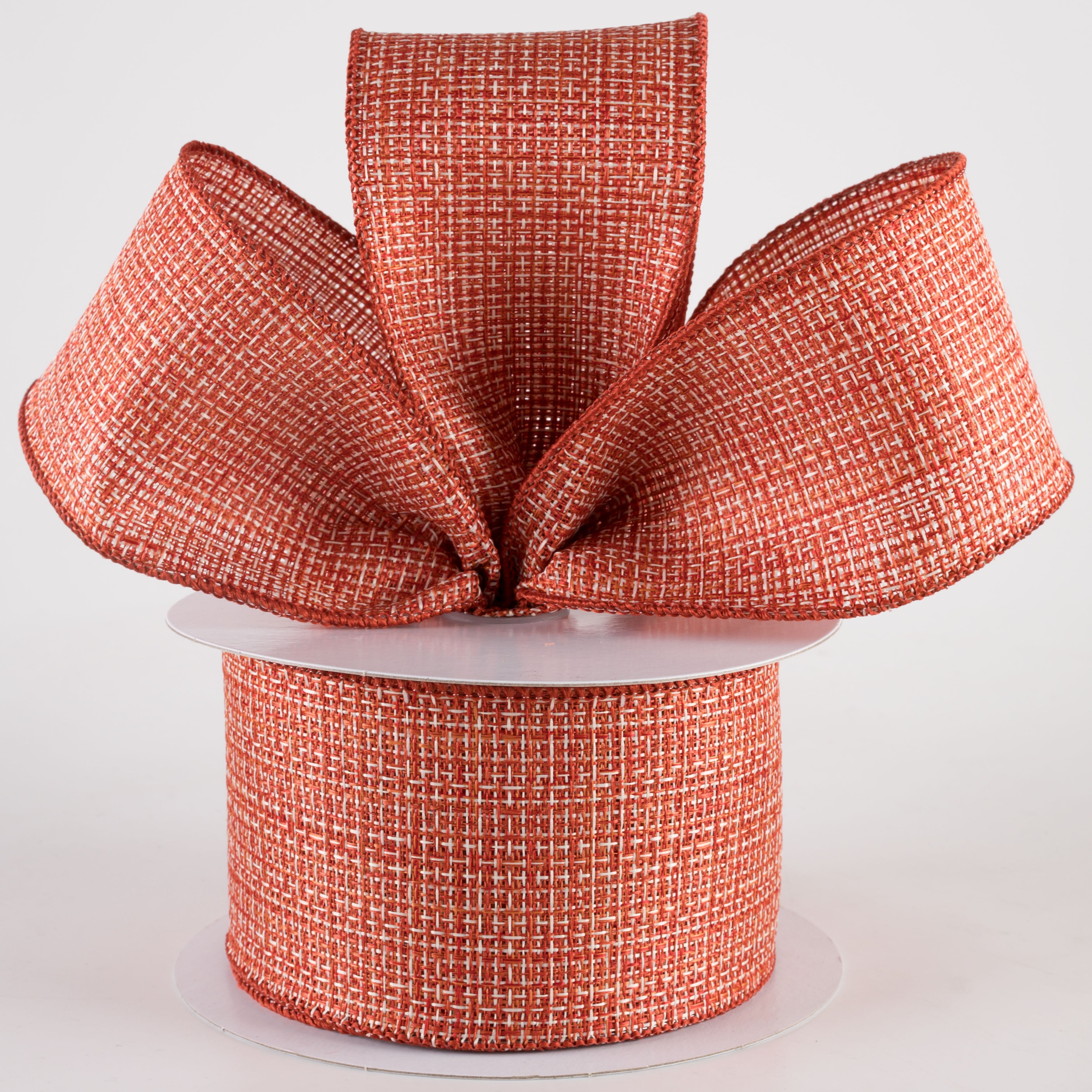 2.5 Tweed Ribbon: Rust, Orange & Ivory (10 Yards) Lifestyle Photo