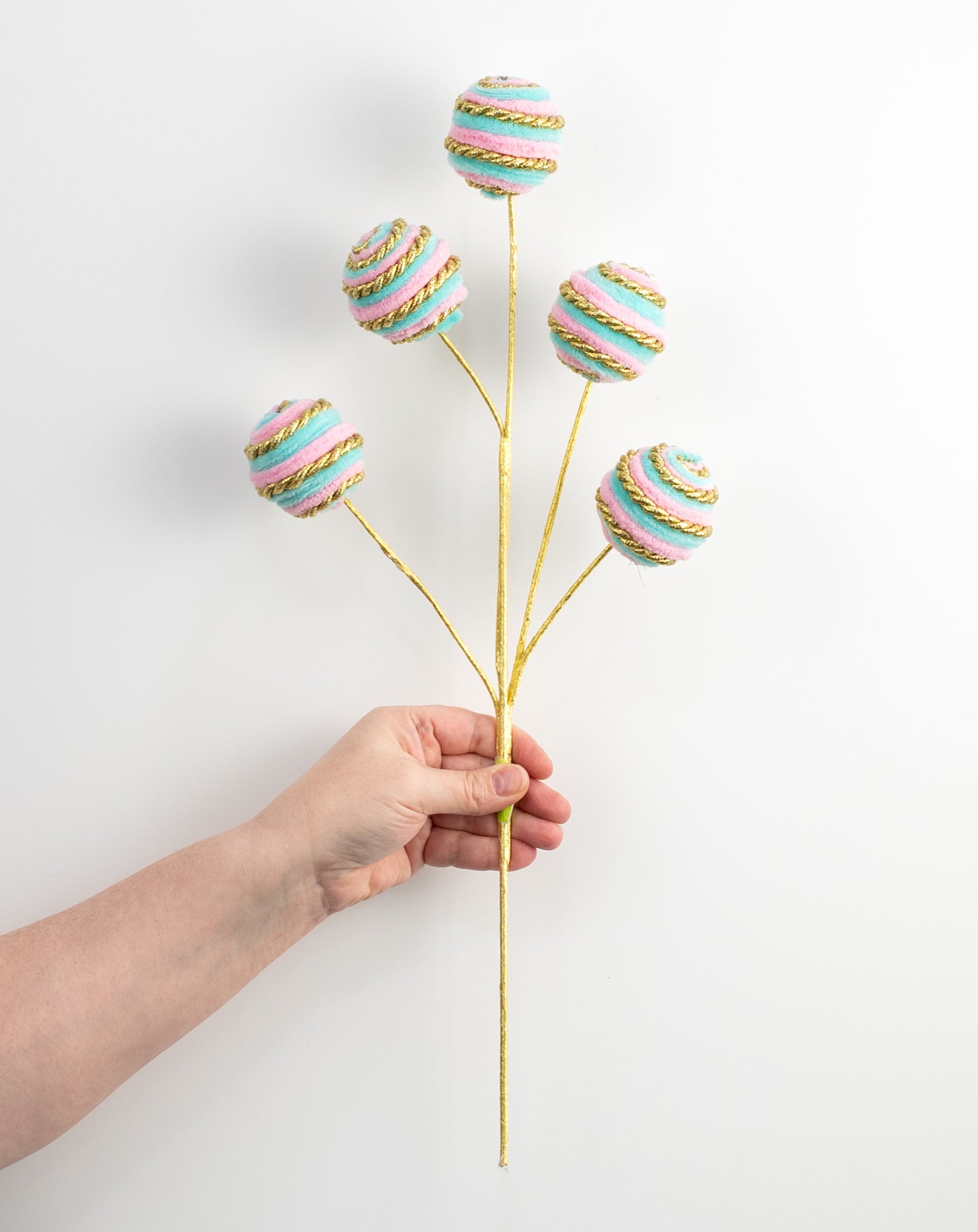 20" Twirl Ball Pick: Pink, Blue & Gold detail photo 3