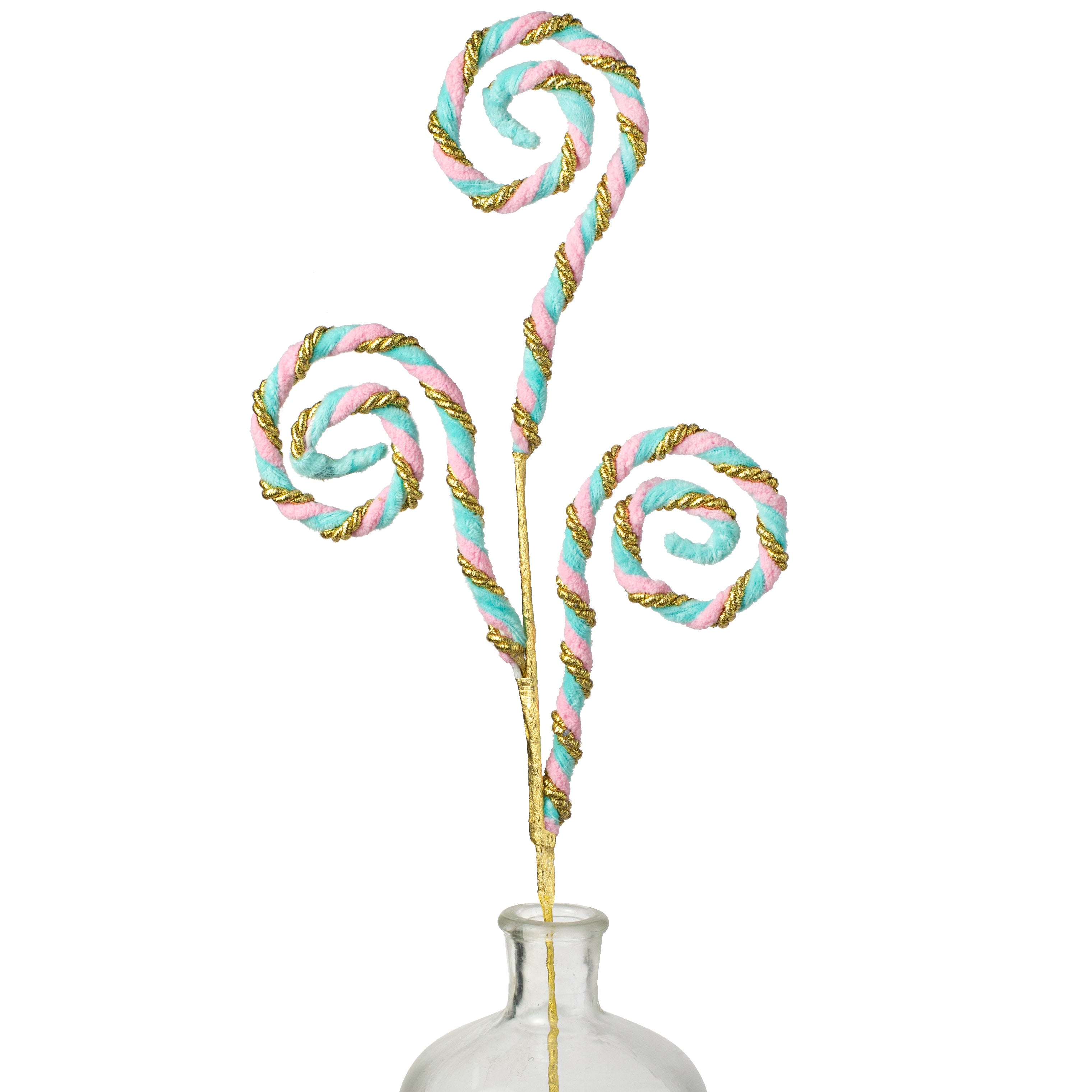 28" Twirl Spiral Curls Spray: Pink, Blue & Gold Item Number: 85905PKBL