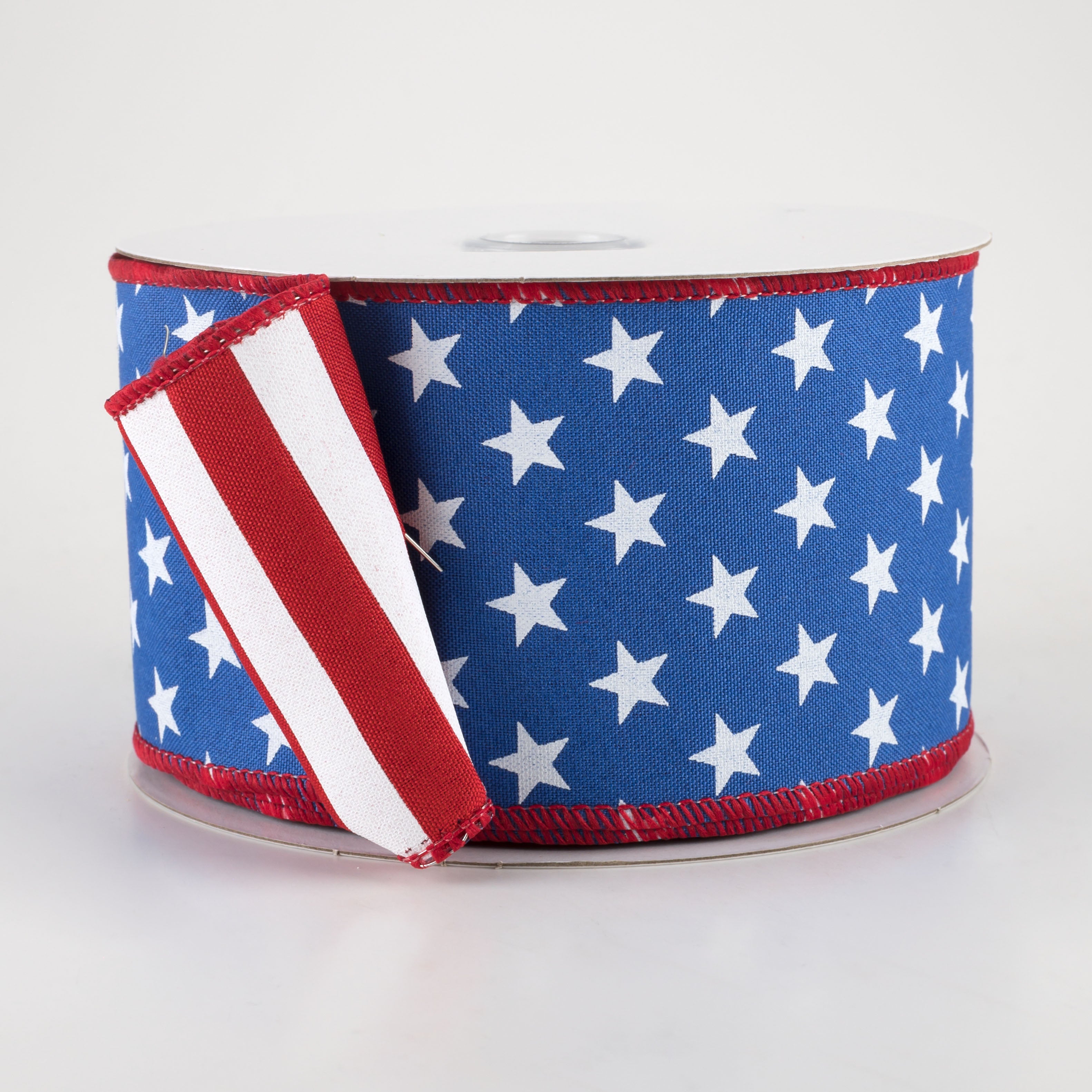 2.5" Two Sided Stars & Stripes Ribbon: Royal Blue (10 Yards)