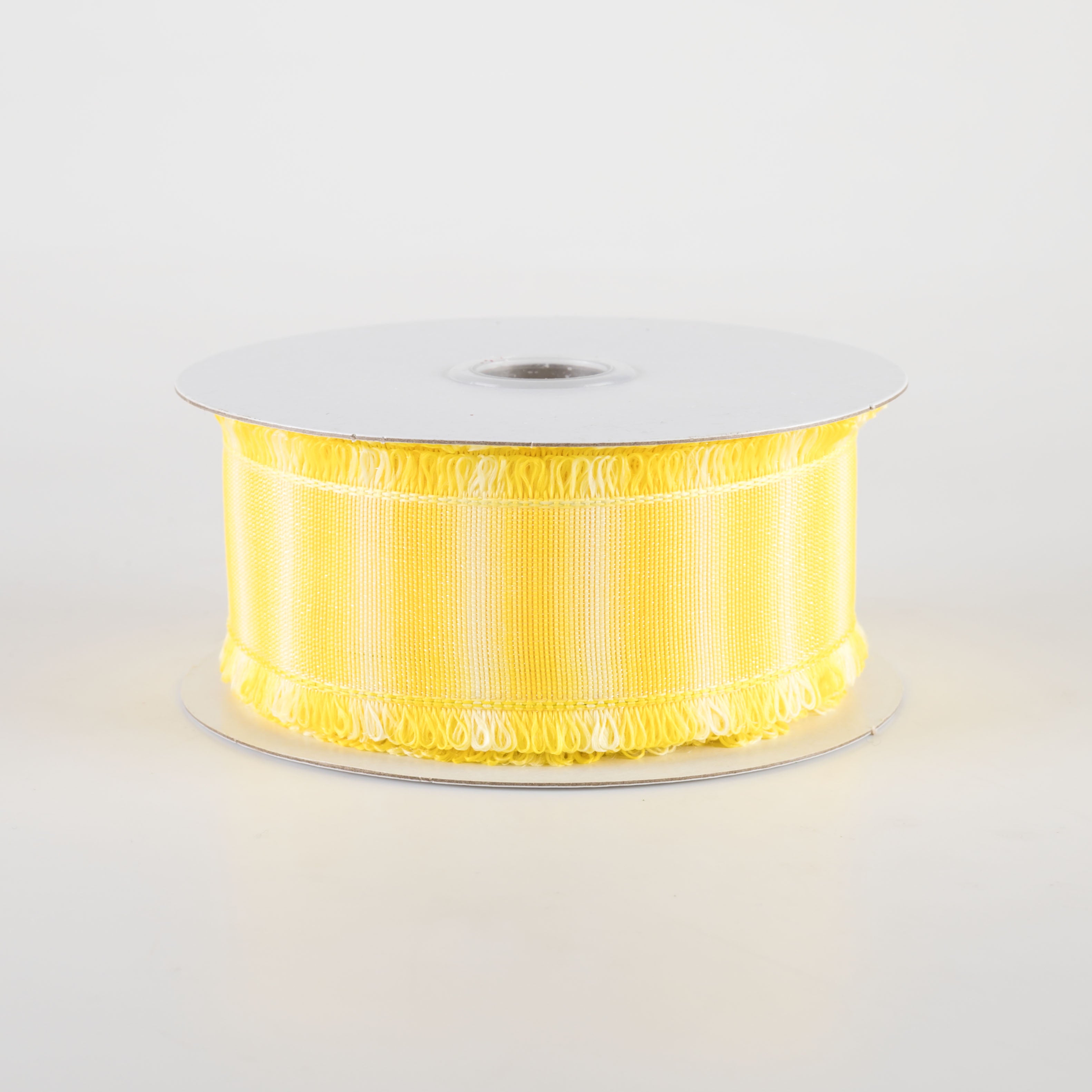 1.5" Two-Tone Fuzzy Edge Ribbon: Yellow (10 Yards)