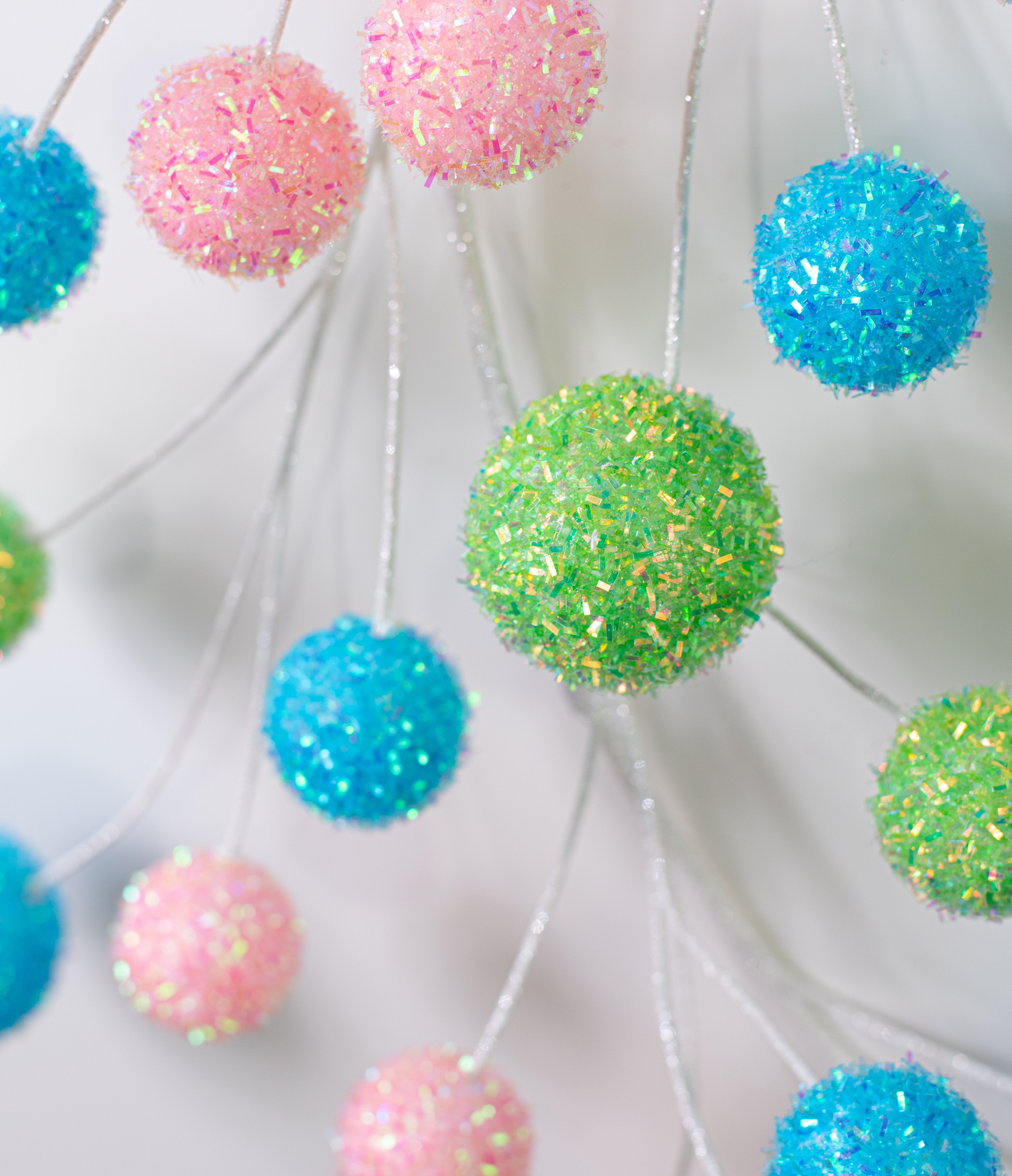 64" V-Cut Foil Ball Garland: Bright Candy Pastels detail photo 3