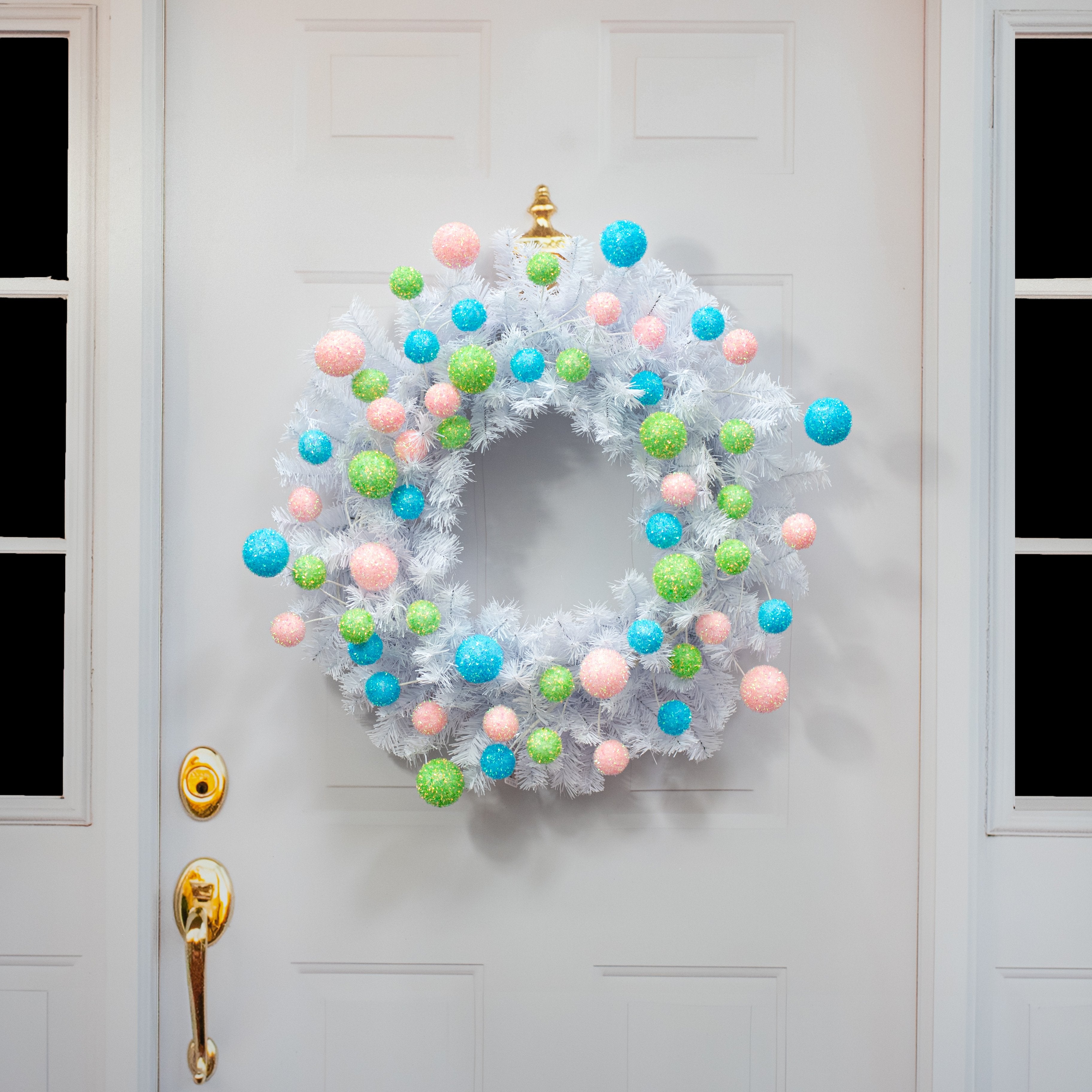 64" V-Cut Foil Ball Garland: Bright Candy Pastels detail photo 5