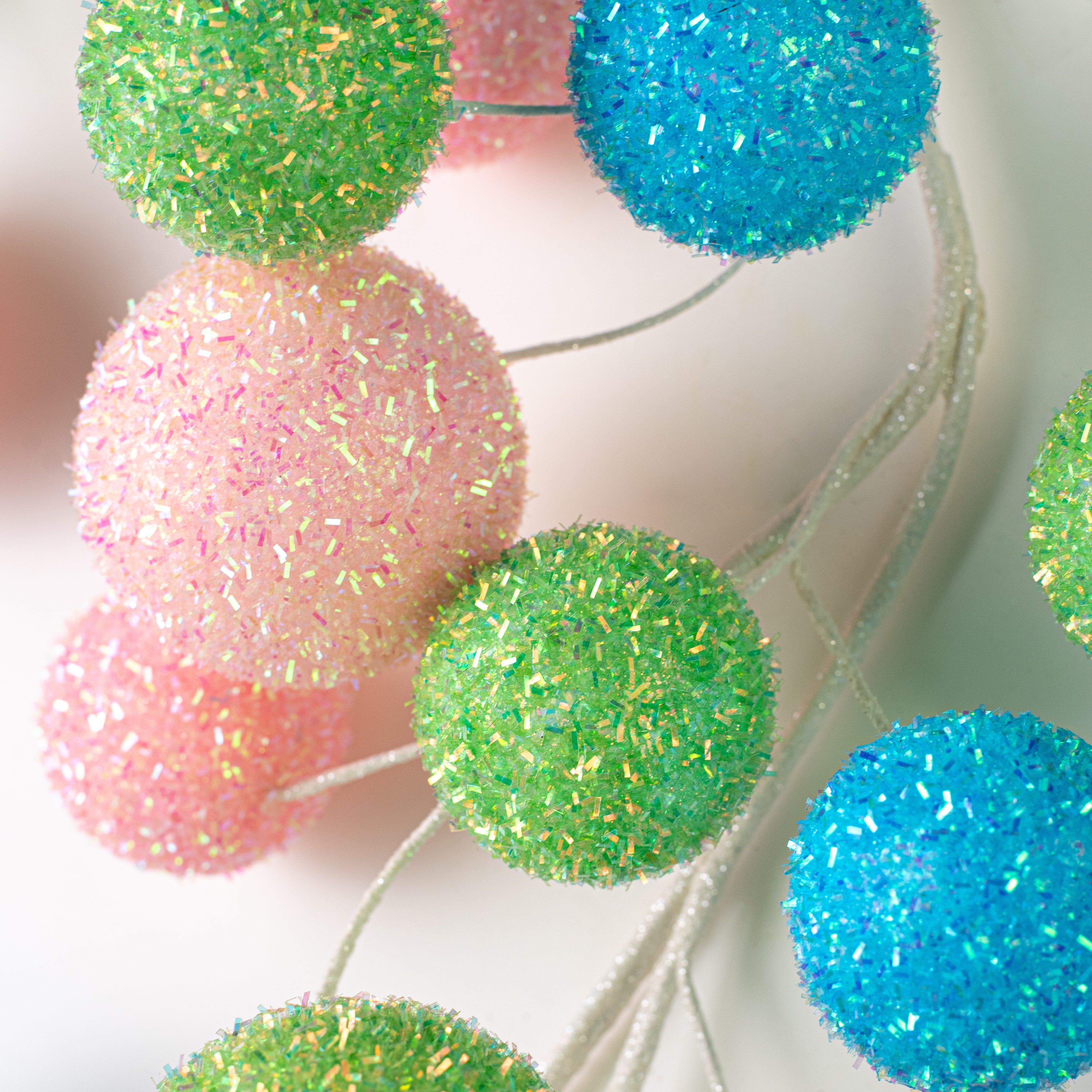 72" V-Cut Foil Jumbo Ball Garland: Bright Candy Pastels detail photo 4