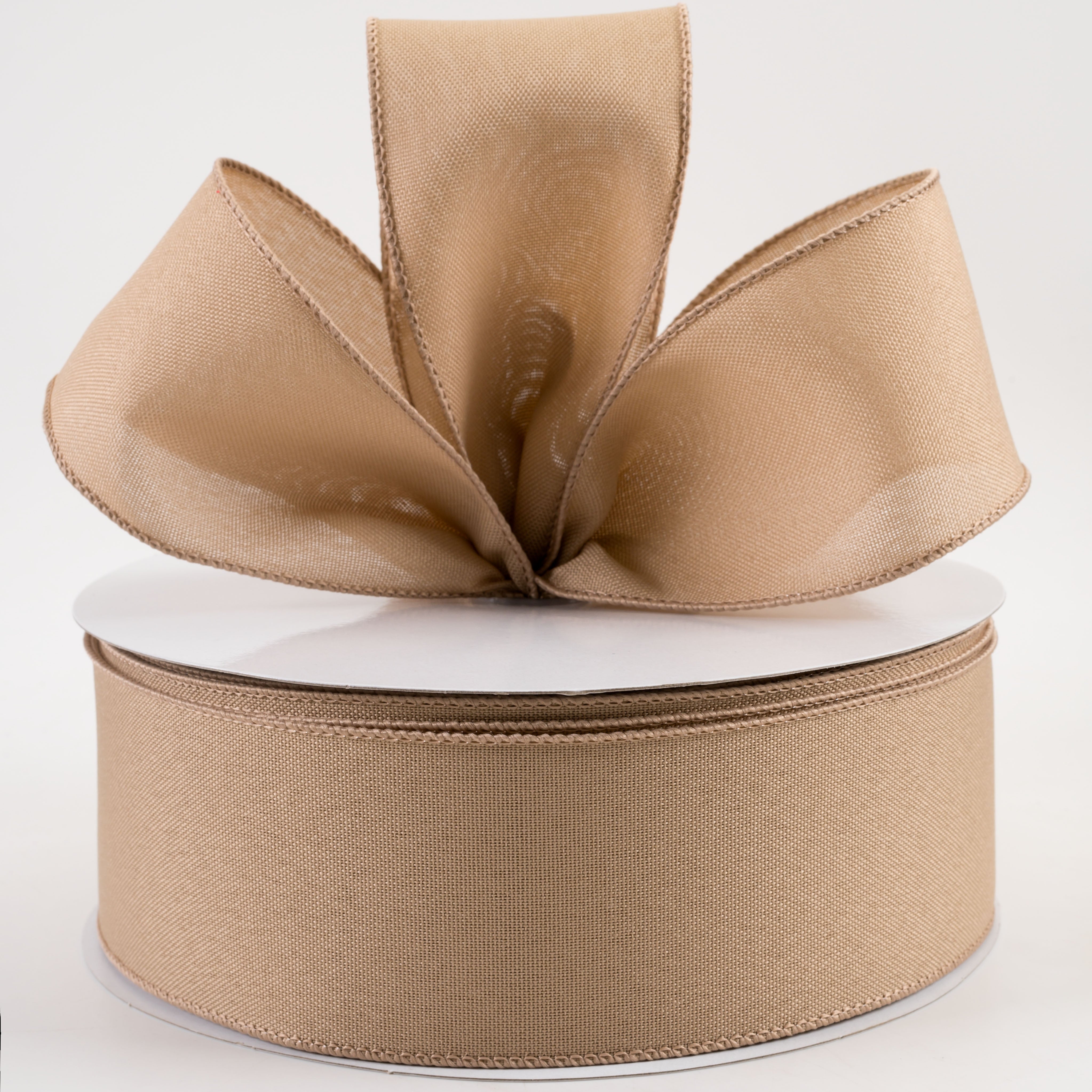 2.5" Value Faux Burlap Ribbon: Beige (50 Yards) Lifestyle Photo
