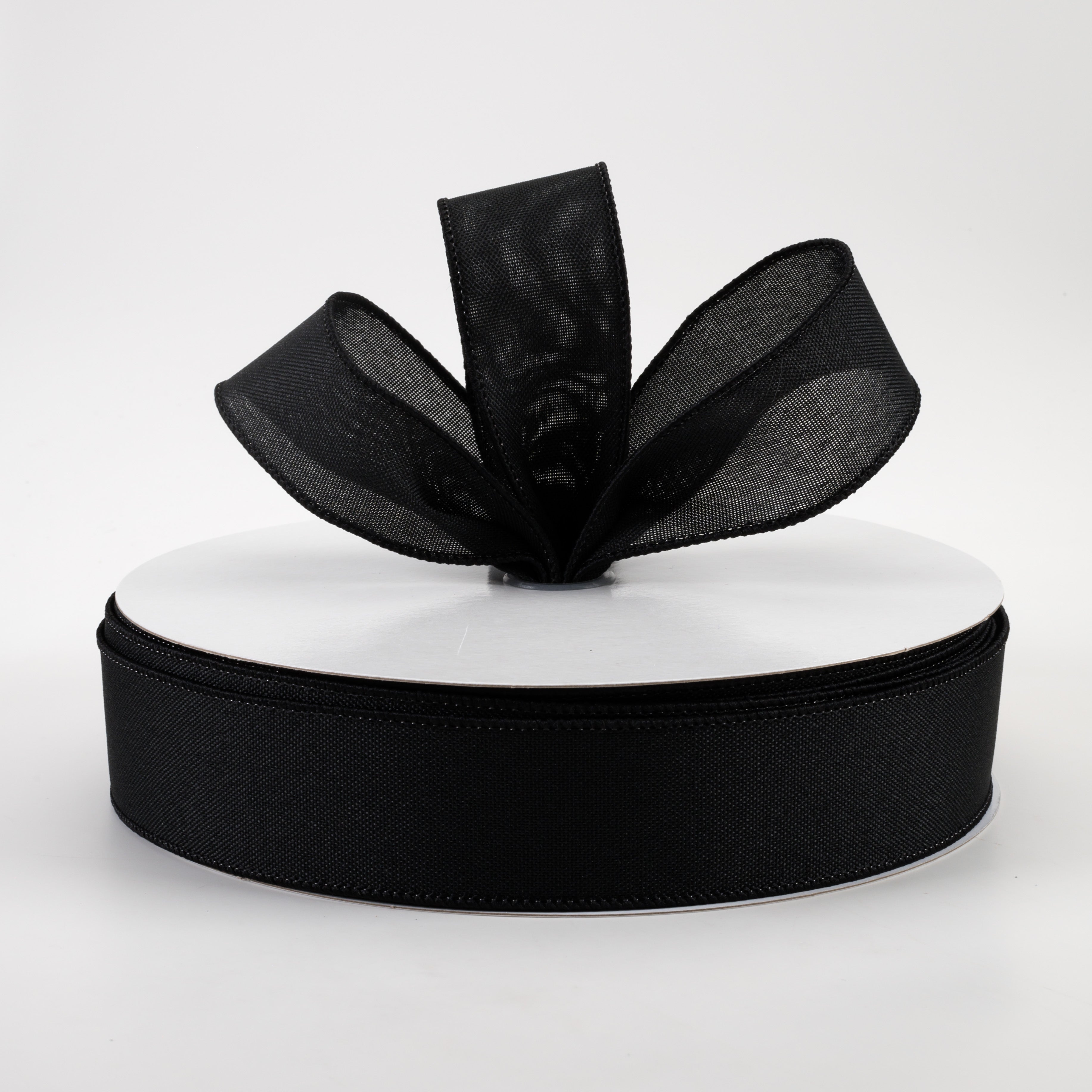 1.5" Value Faux Burlap Ribbon: Black (50 Yards) Lifestyle Photo