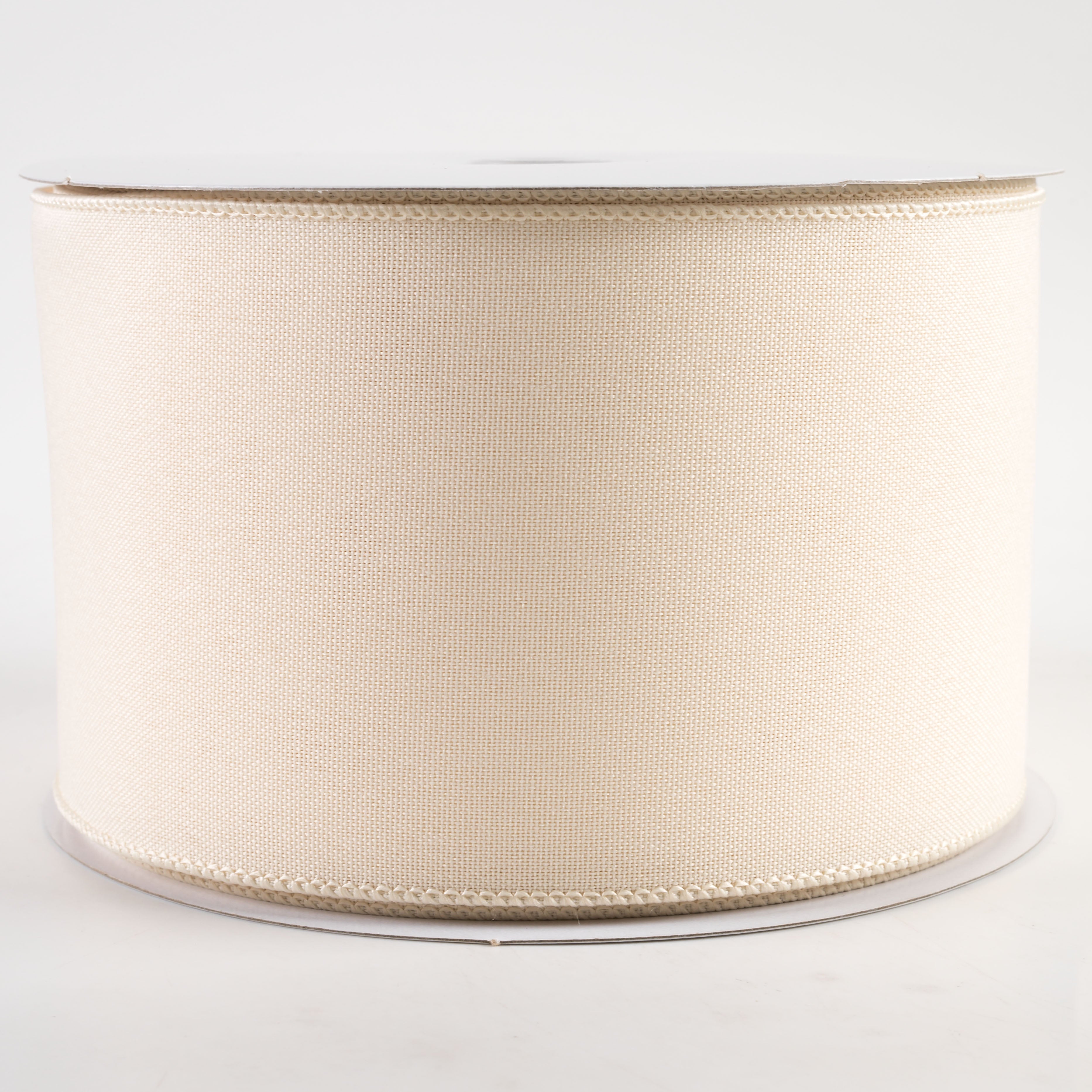4" Value Faux Burlap Ribbon: Cream (100 Feet)