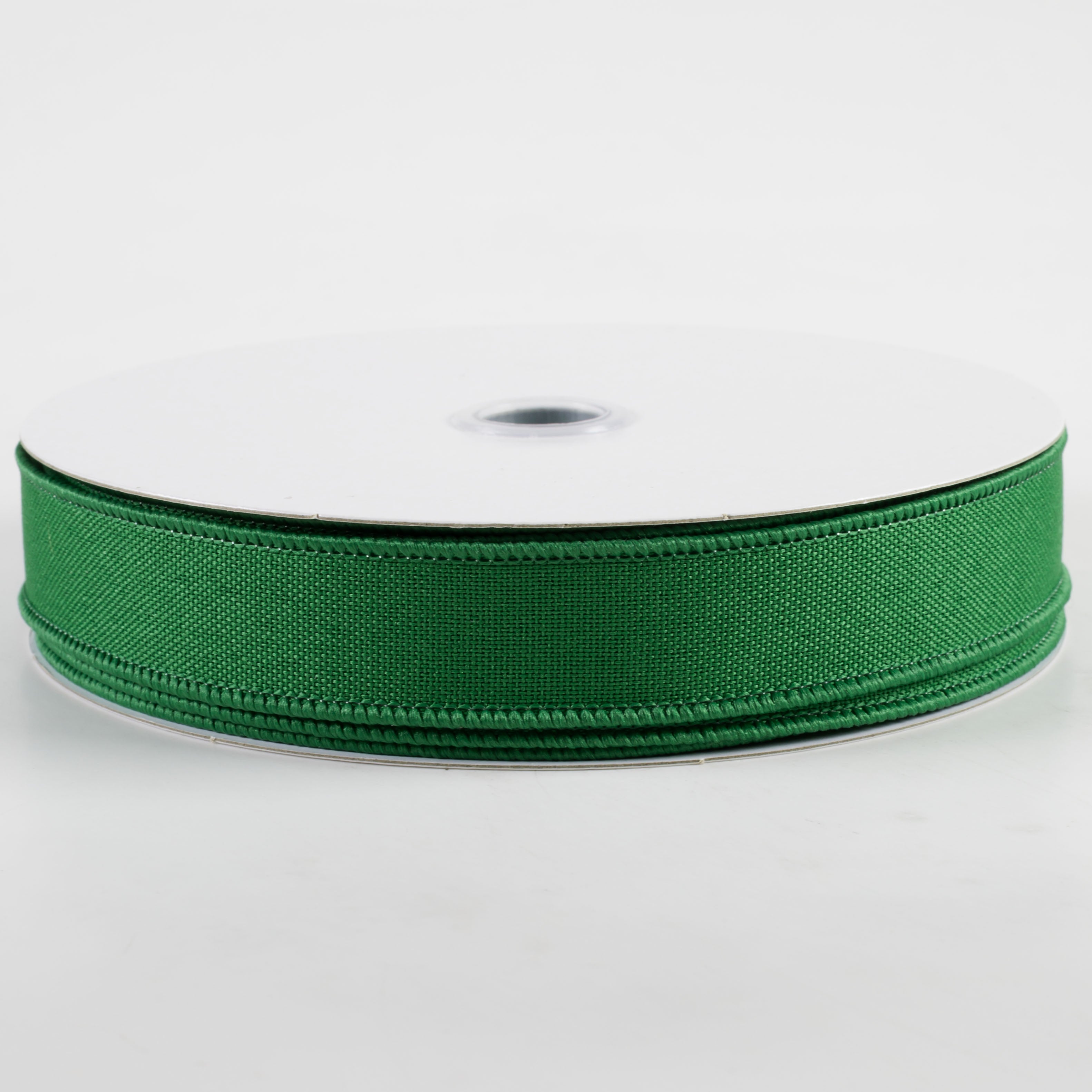 7/8" Value Faux Burlap Ribbon: Emerald Green (25 Yards)