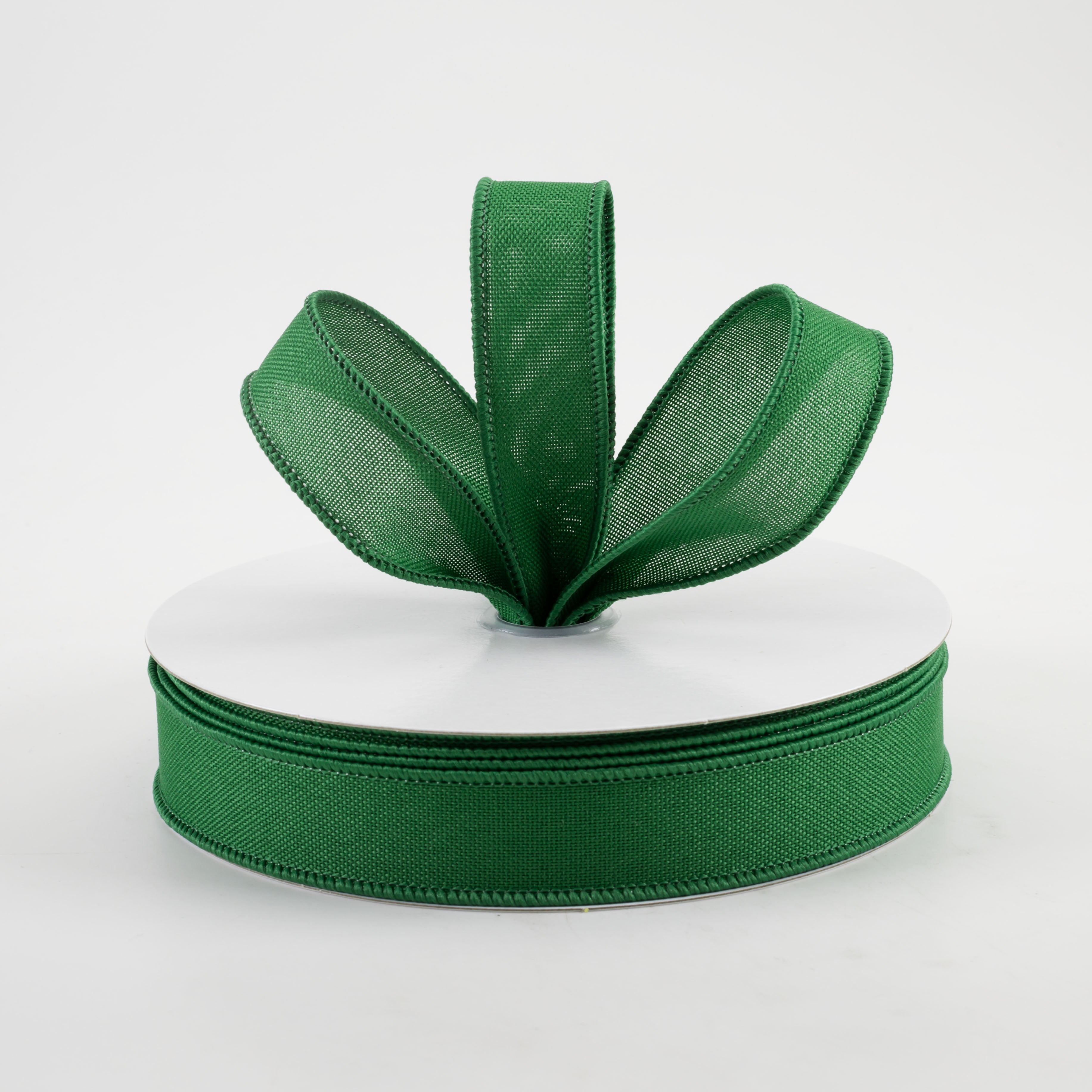7/8" Value Faux Burlap Ribbon: Emerald Green (25 Yards) Lifestyle Photo