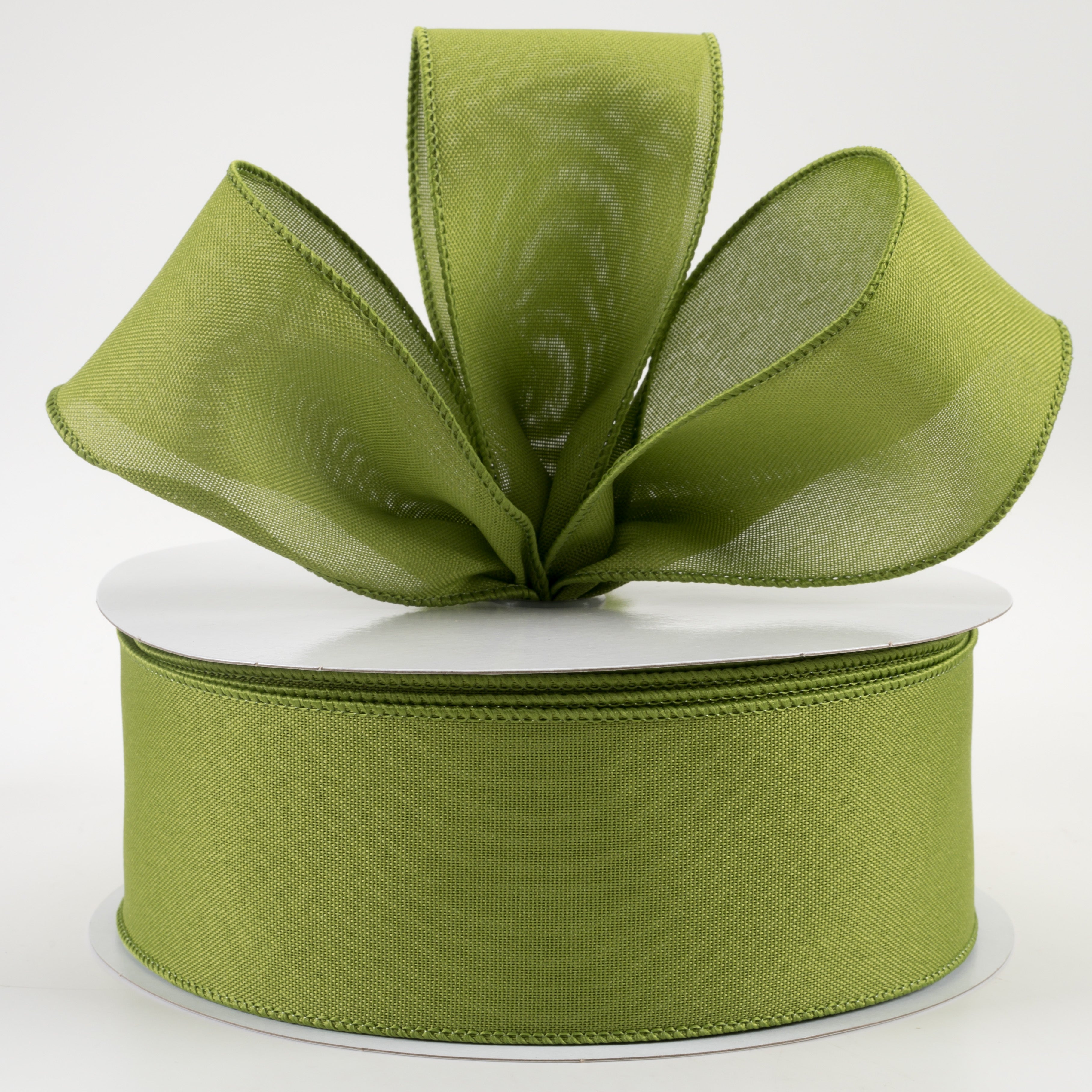2.5" Value Faux Burlap Ribbon: Fern Green (50 Yards) Lifestyle Photo