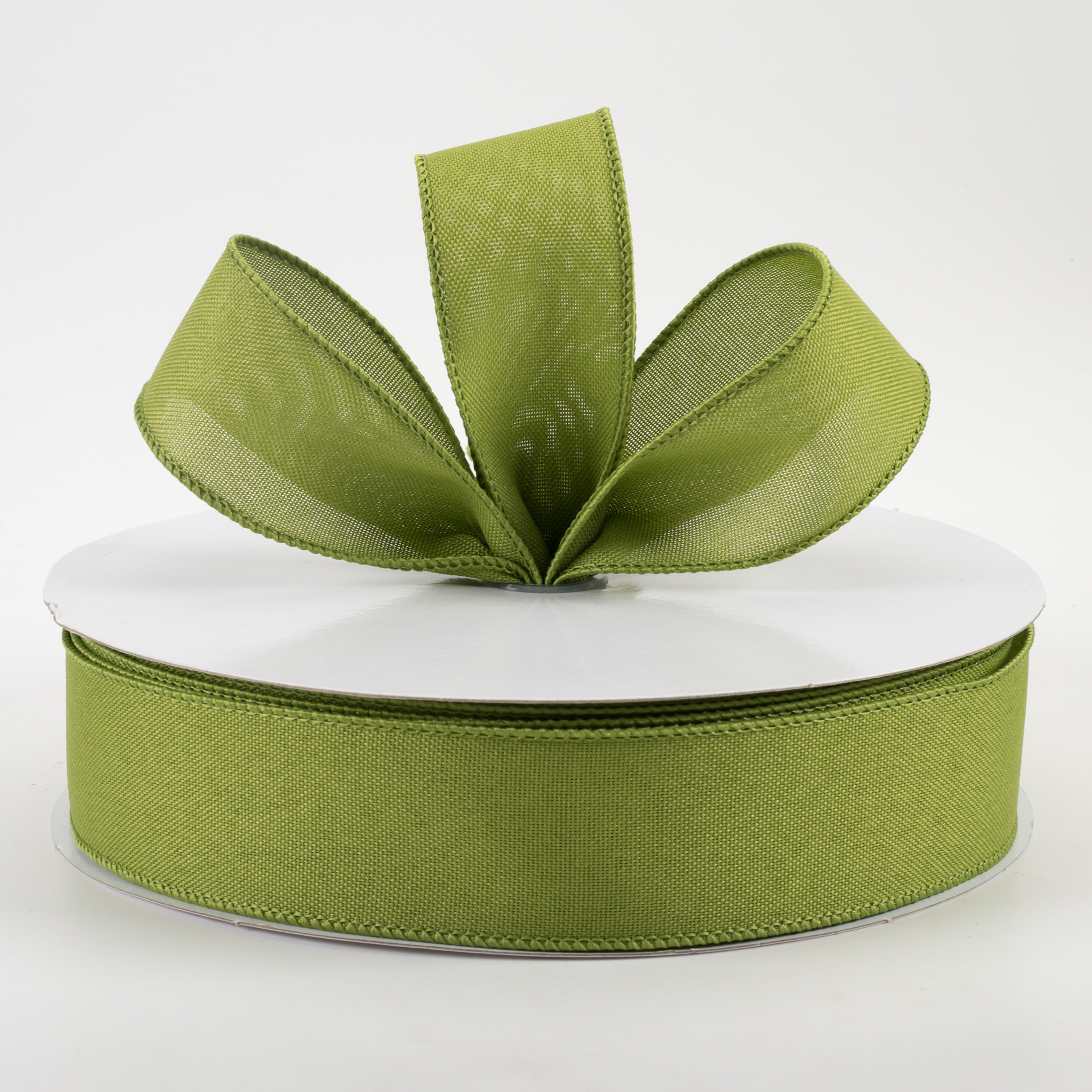 1.5" Value Faux Burlap Ribbon: Fern Green (50 Yards) Lifestyle Photo