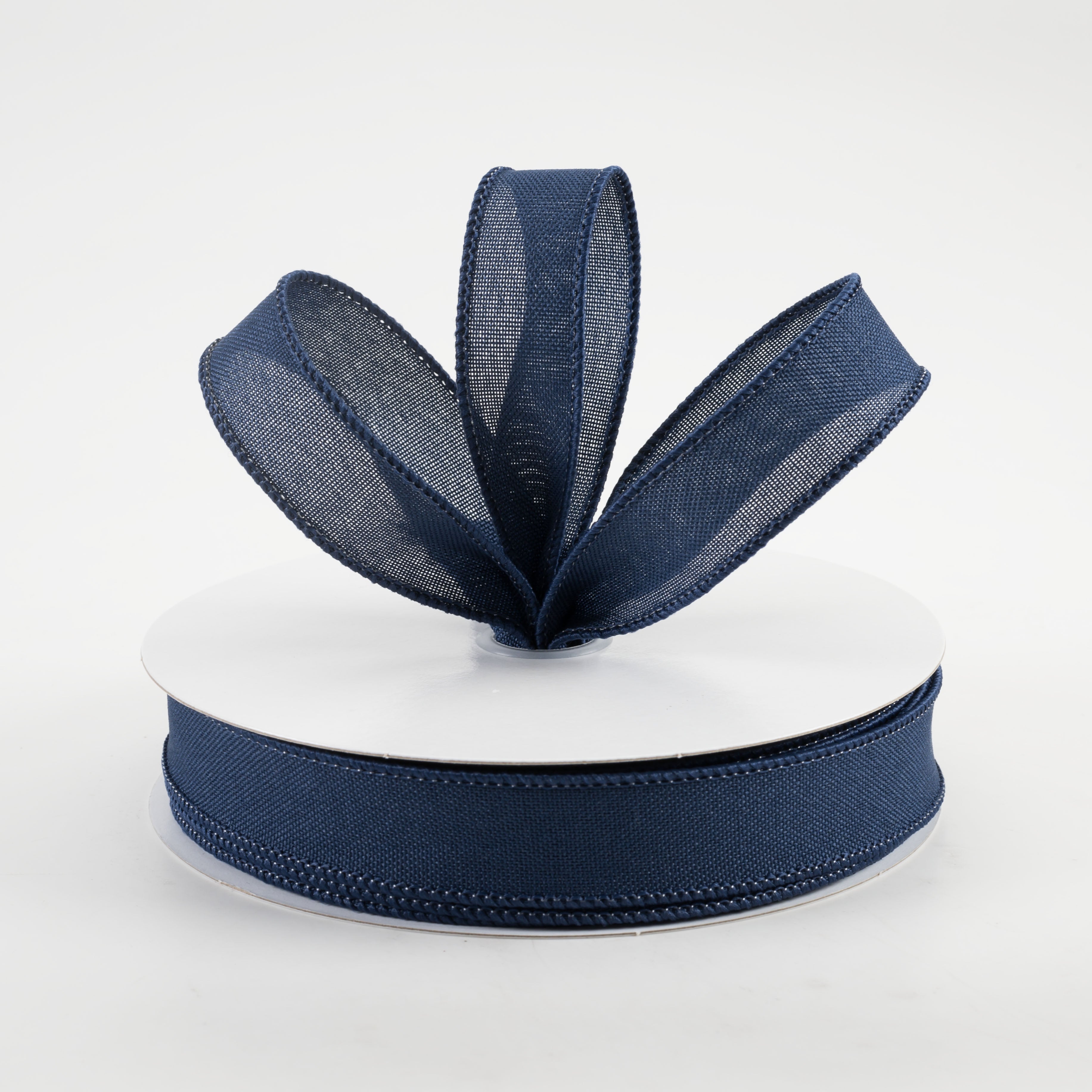 7/8" Value Faux Burlap Ribbon: Navy Blue (25 Yards) Lifestyle Photo
