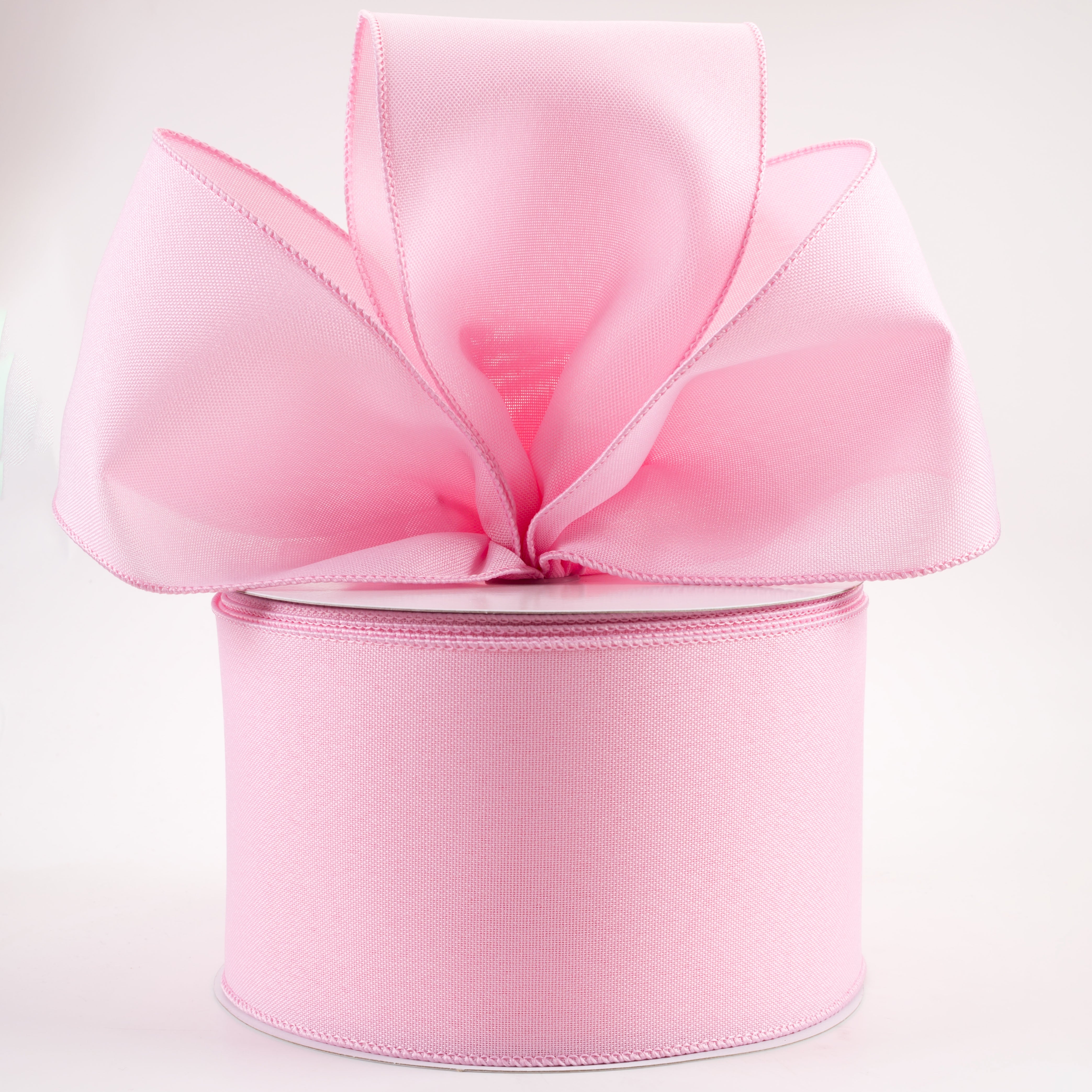 4" Value Faux Burlap Ribbon: Pink (100 Feet) Lifestyle Photo