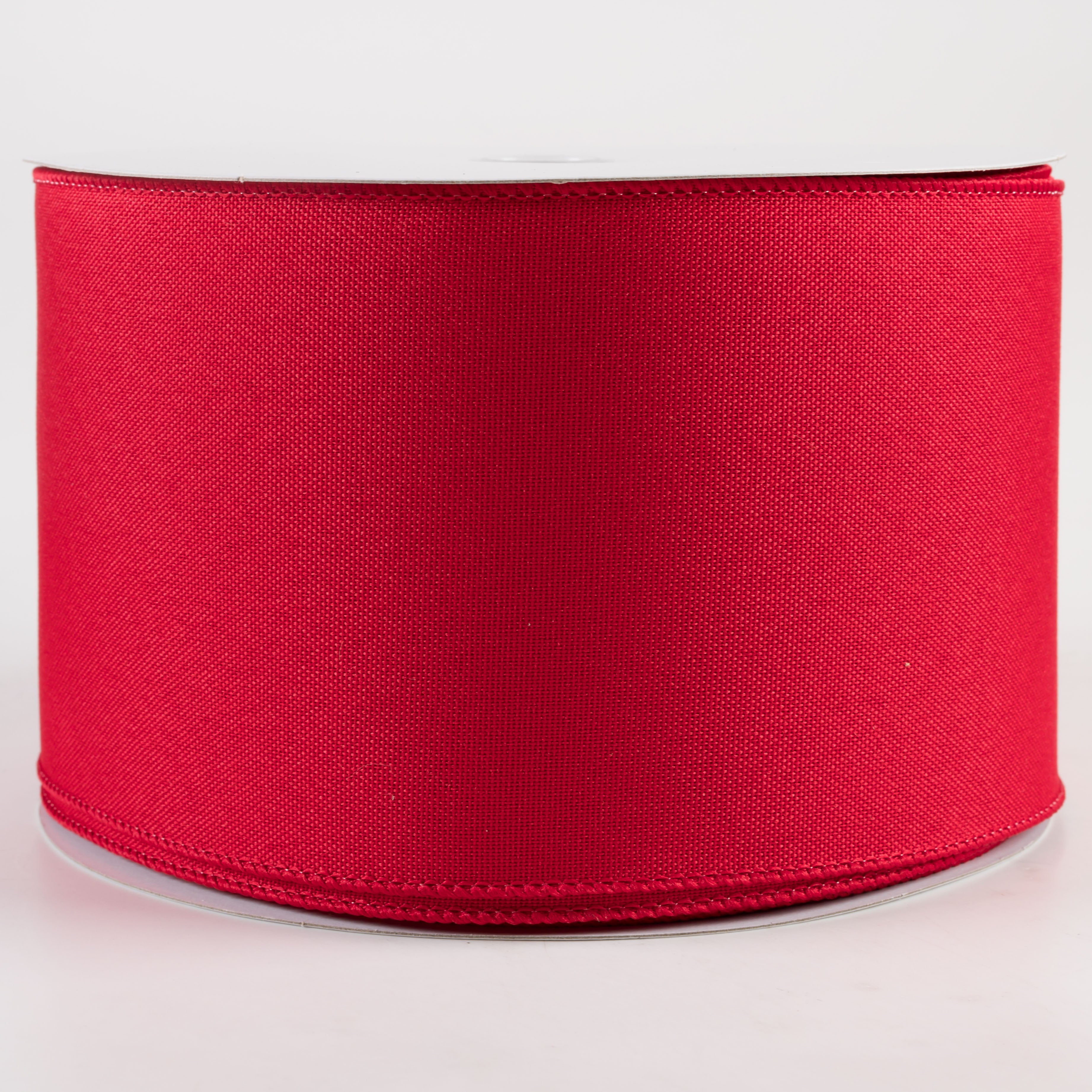 4" Value Faux Burlap Ribbon: Red (100 Feet)