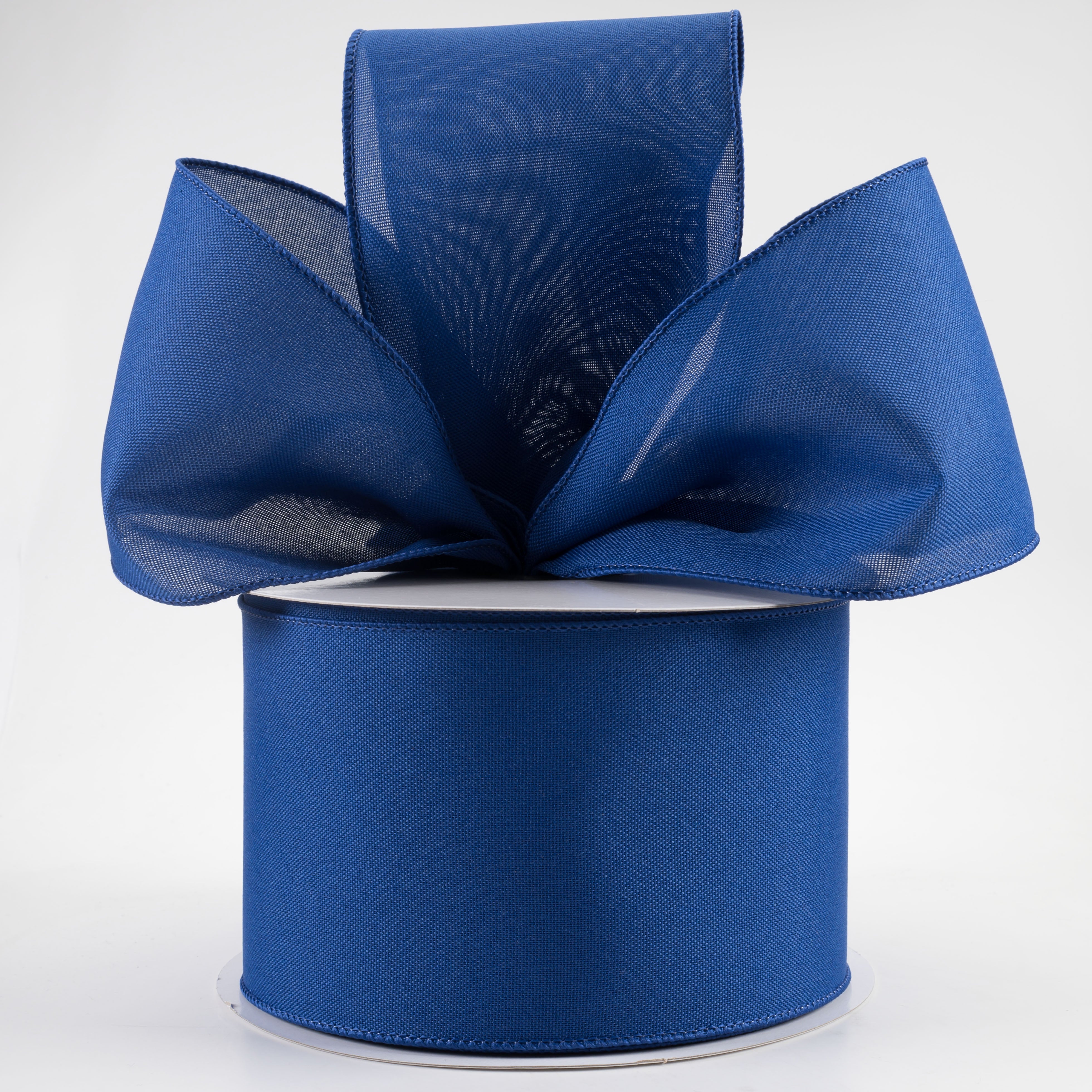4" Value Faux Burlap Ribbon: Royal Blue (100 Feet) Lifestyle Photo