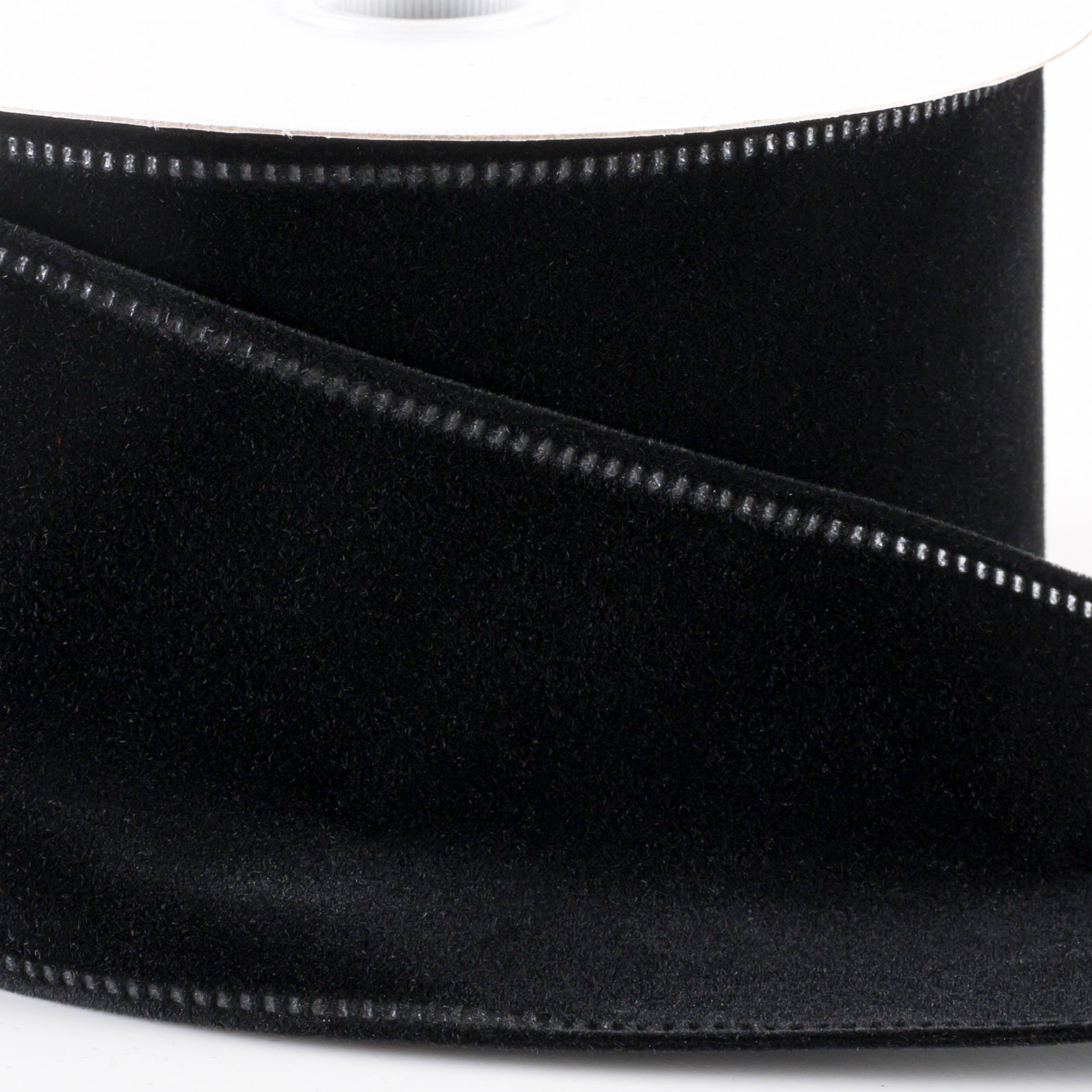 2.5" Value Velvet Ribbon: Black (10 Yards) detail photo 3