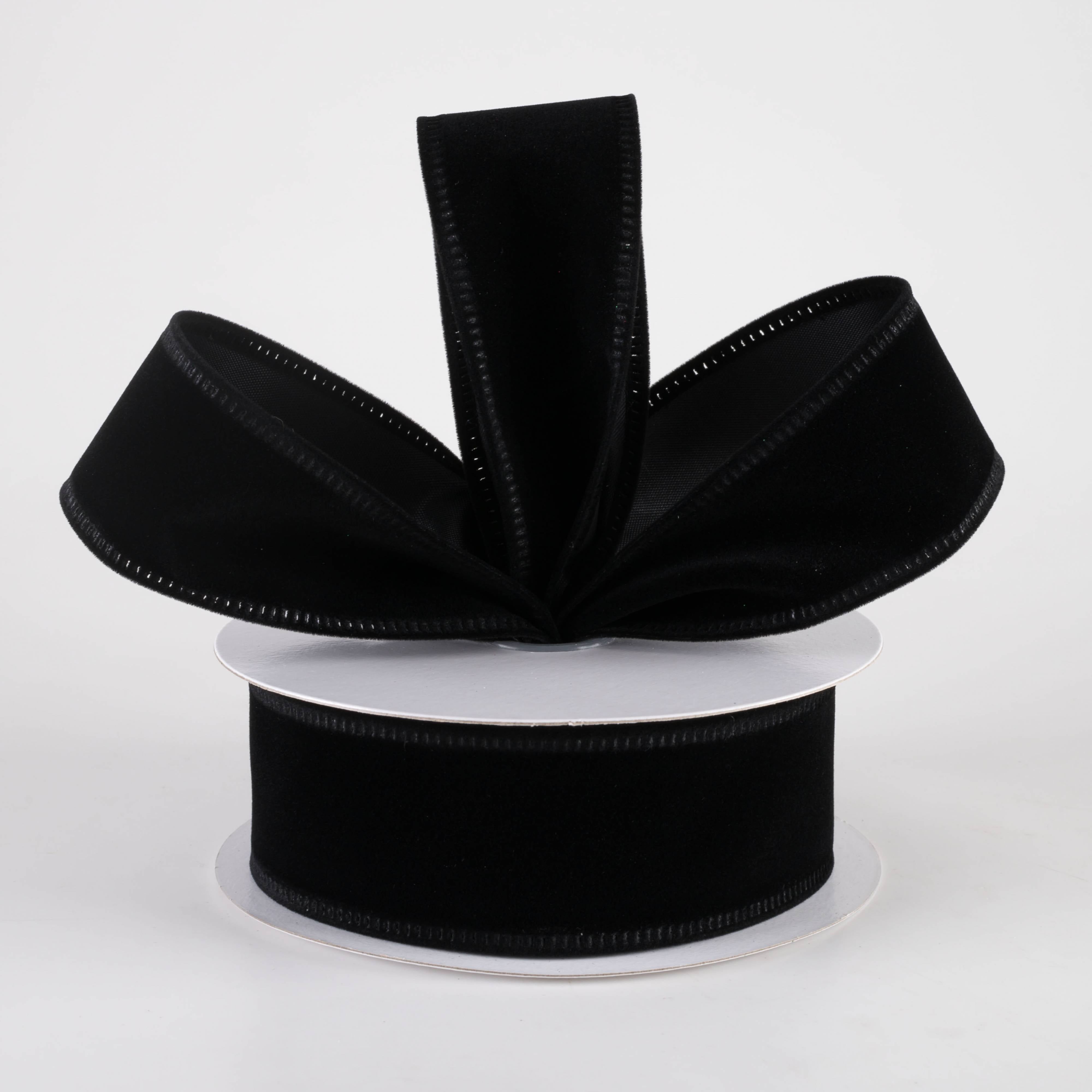 1.5" Value Velvet Ribbon: Black (10 Yards) Lifestyle Photo