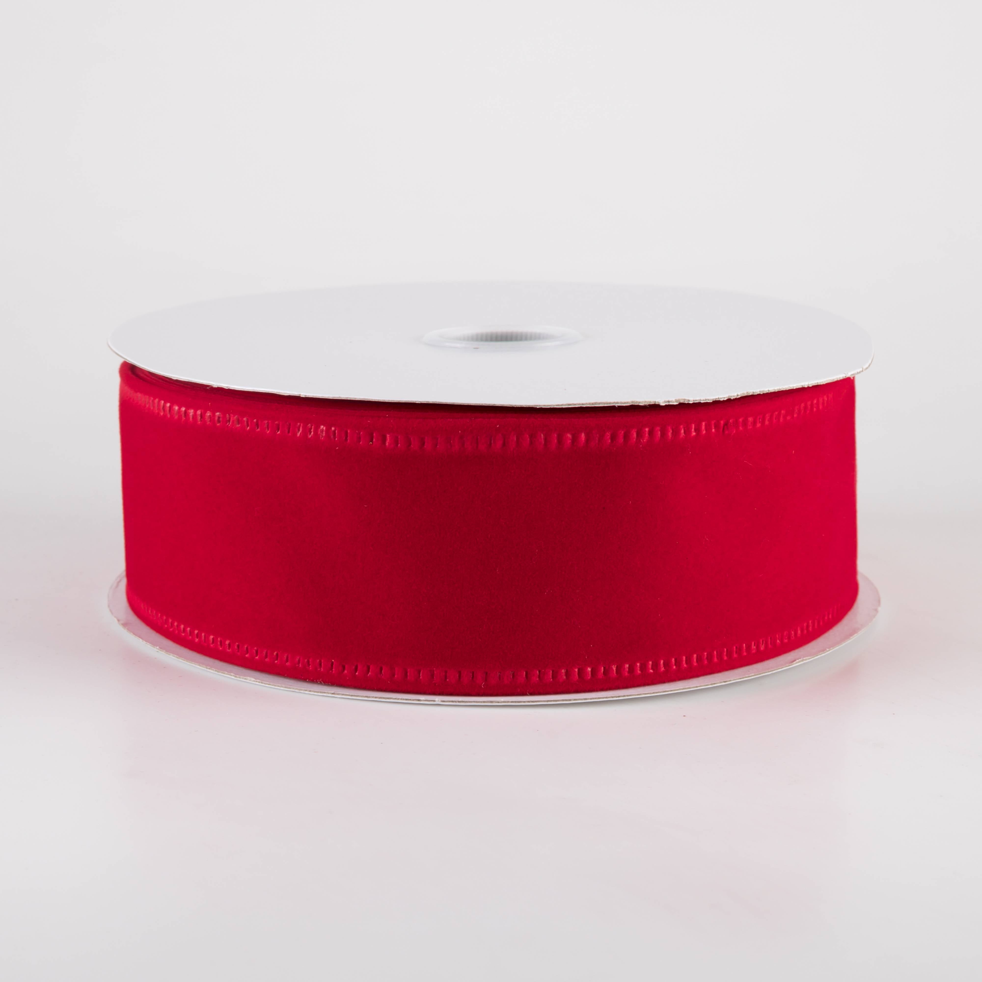 1.5" Value Velvet Ribbon: Bright Red (10 Yards) Item Number: 131809-13