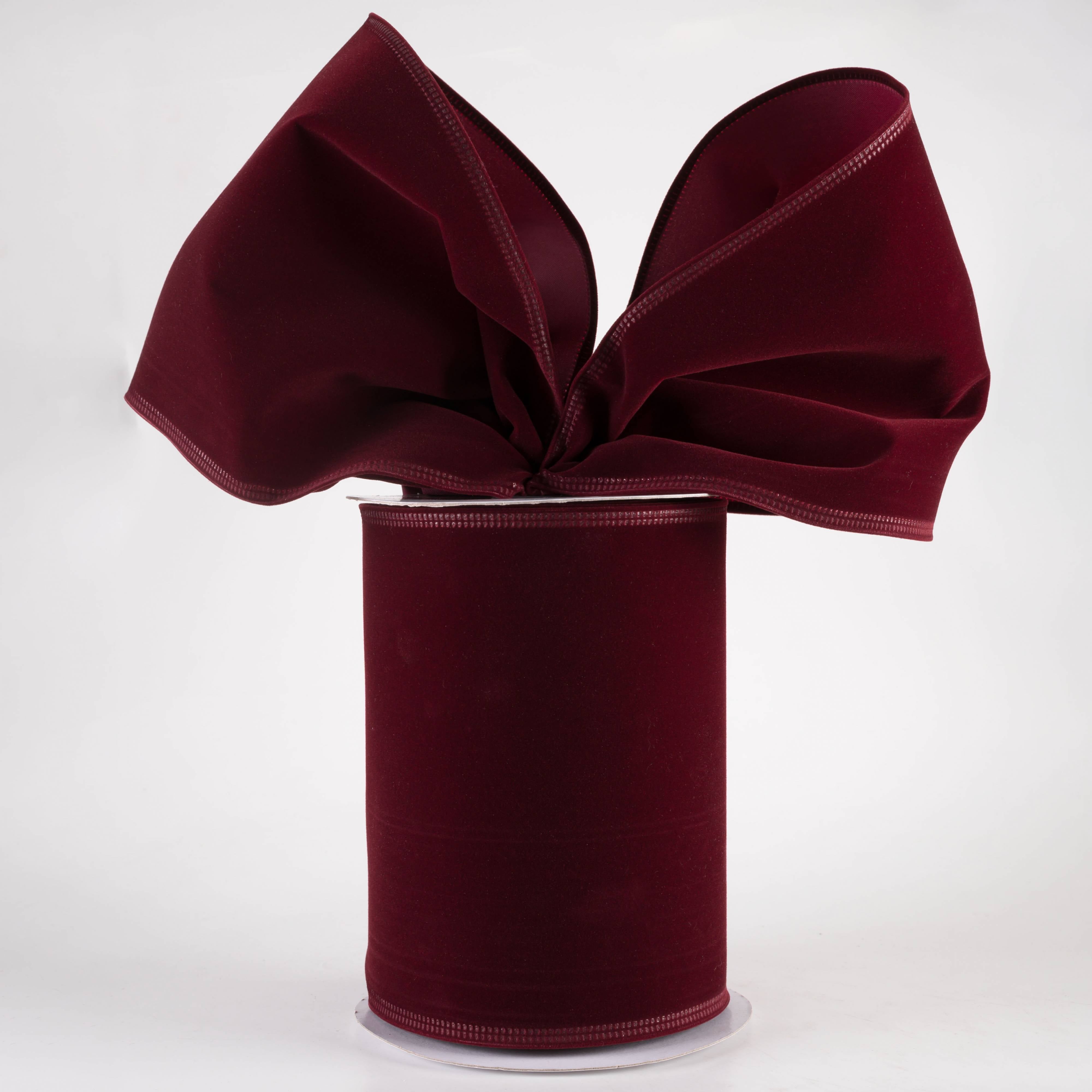 6" Value Velvet Ribbon: Burgundy Red (10 Yards) Lifestyle Photo