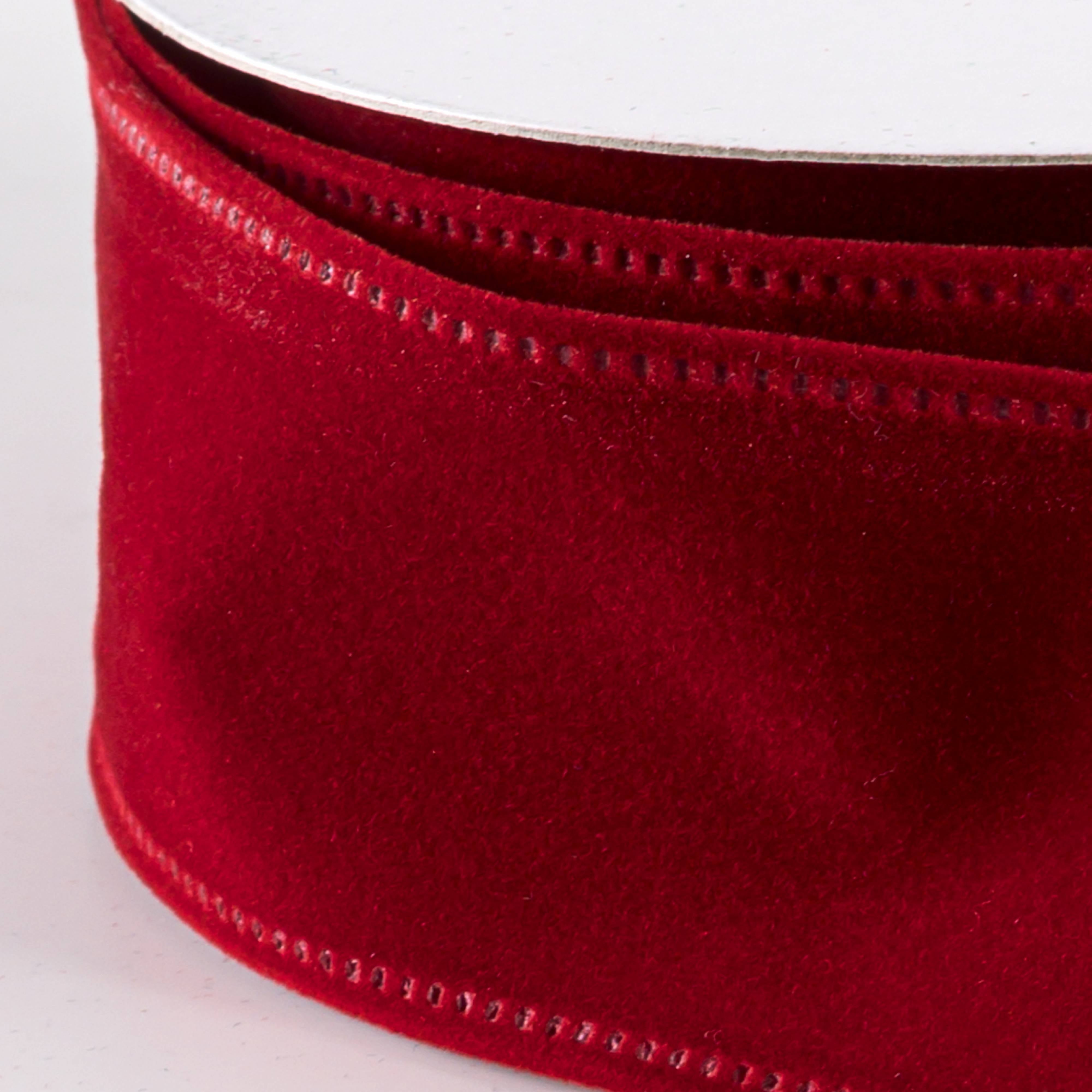 1.5" Value Velvet Ribbon: Dark Red (10 Yards) detail photo 3