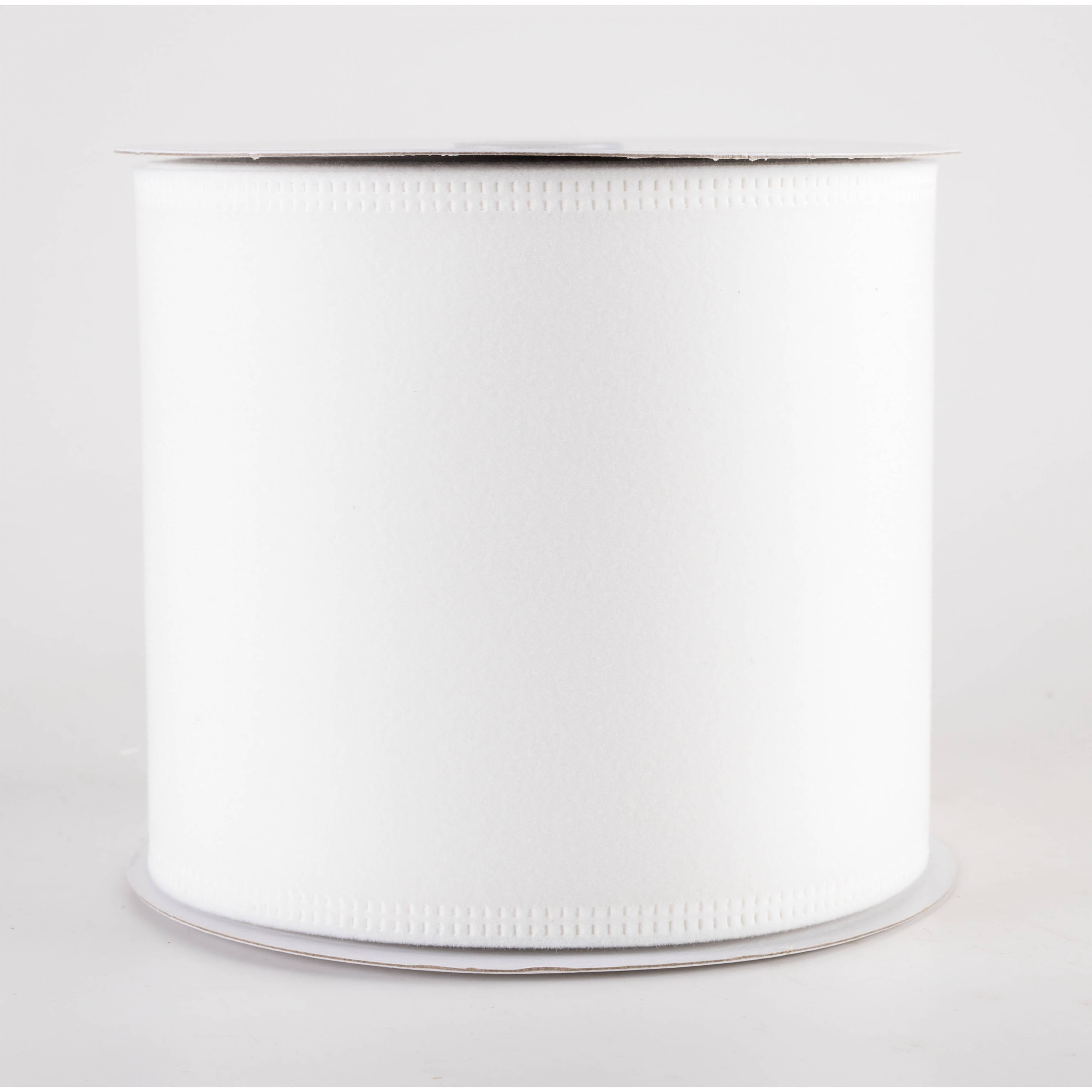 4" Value Velvet Ribbon: White (10 Yards) Item Number: 131804-01
