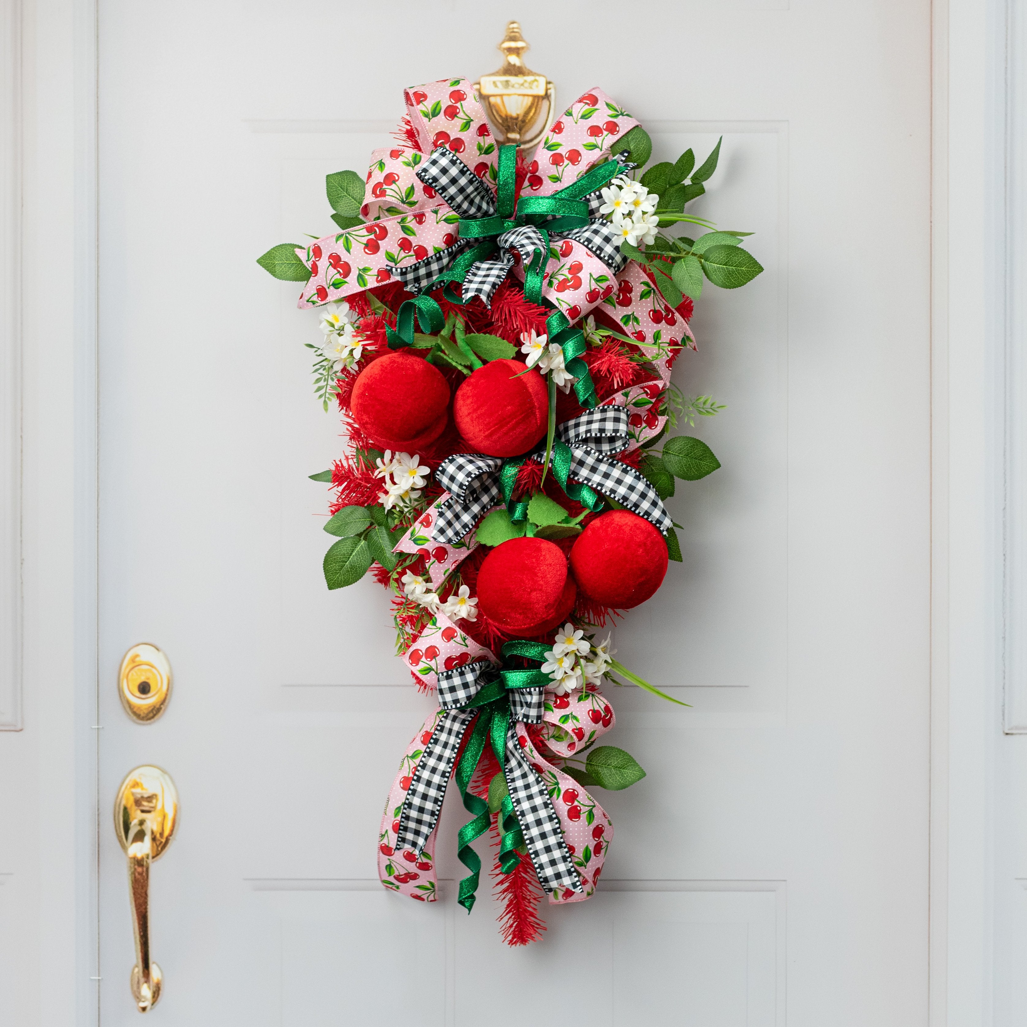 8" Velvet Cherries Decoration Lifestyle Photo