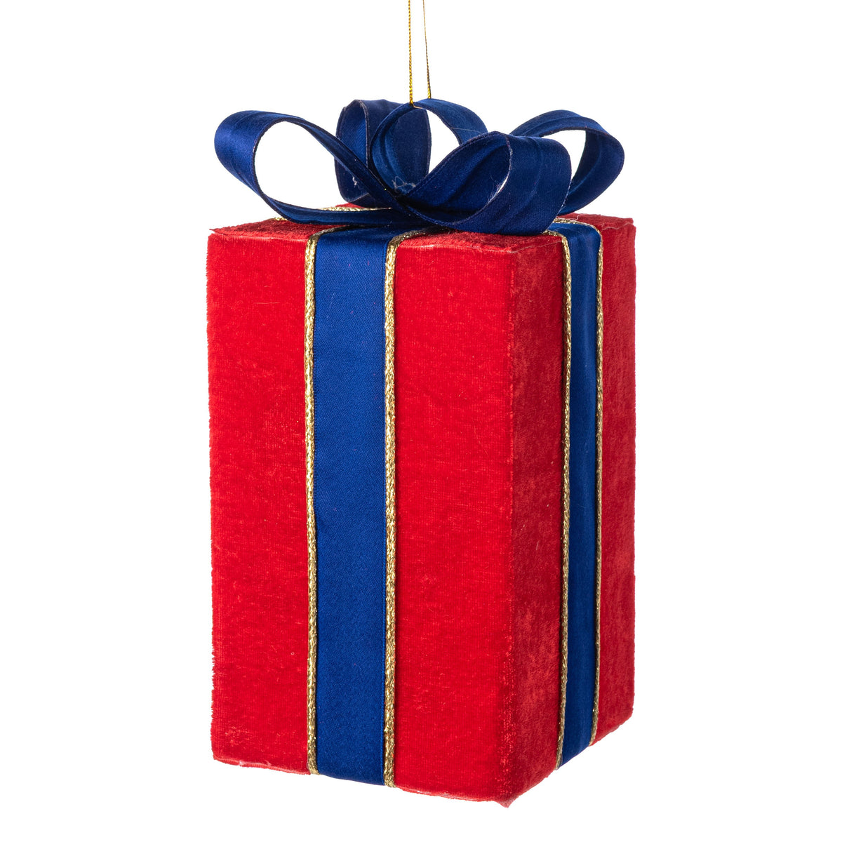 9" Velvet Gift Box Decor: Red & Blue Item Number: 86699RDBL