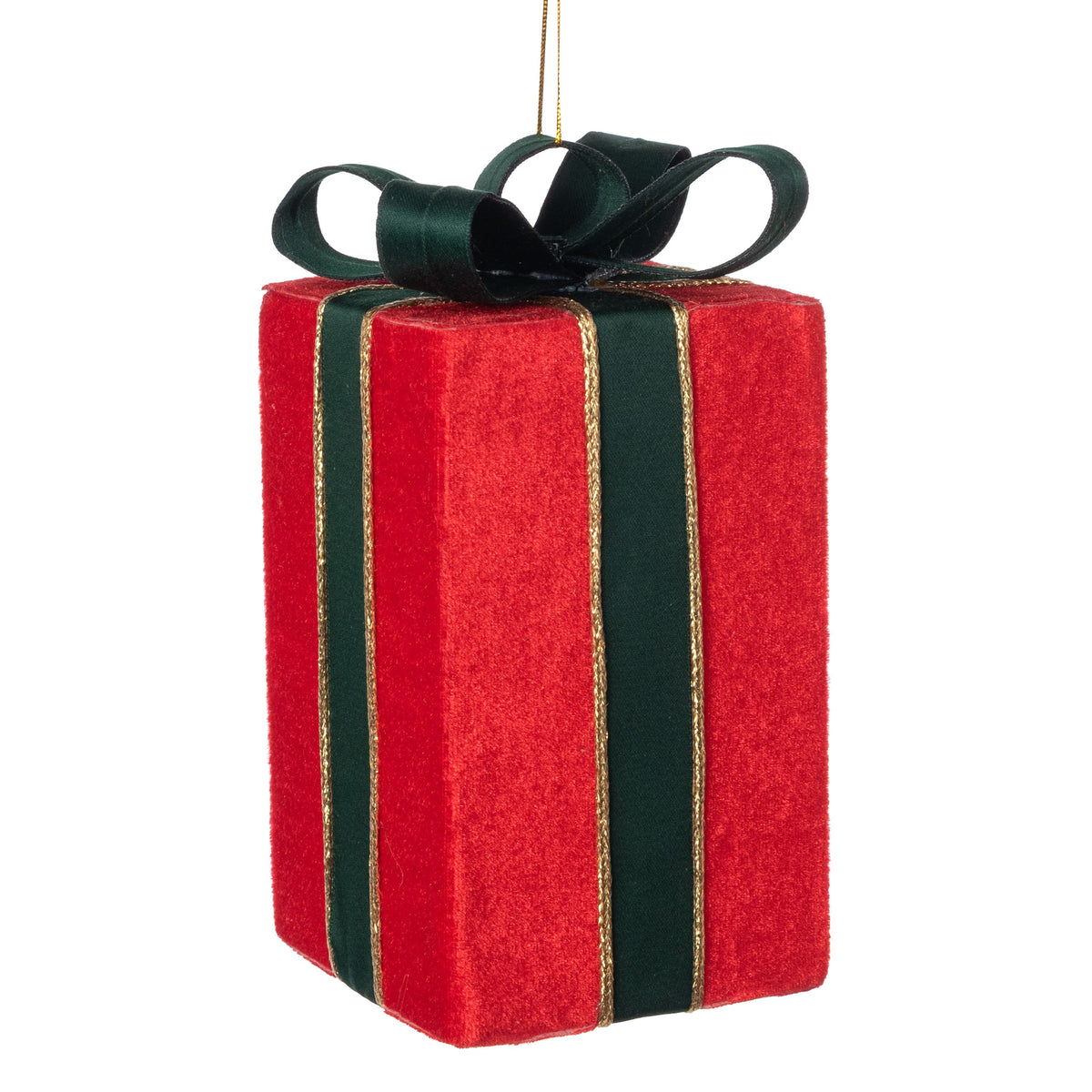 9" Velvet Gift Box Decor: Red & Green Item Number: 86699RDGN