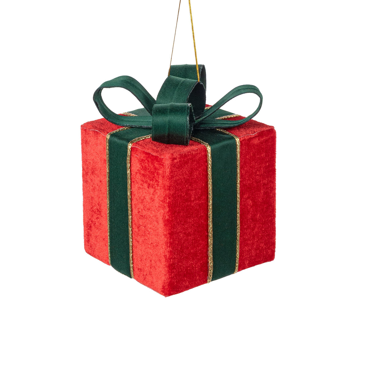 6" Velvet Gift Box Decor: Red & Green Item Number: 86700RDGN