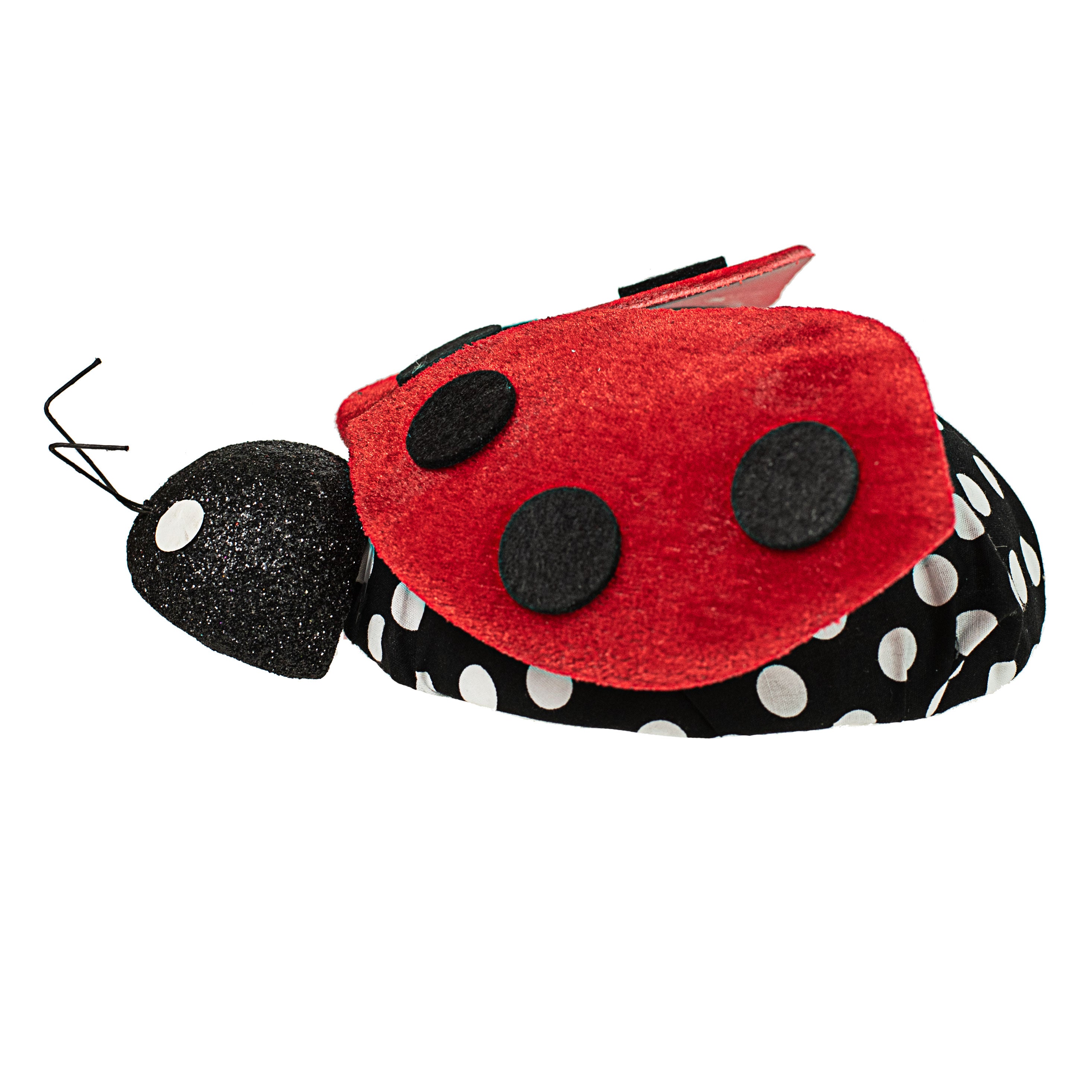 7" Velvet Ladybug Ornament detail photo 3