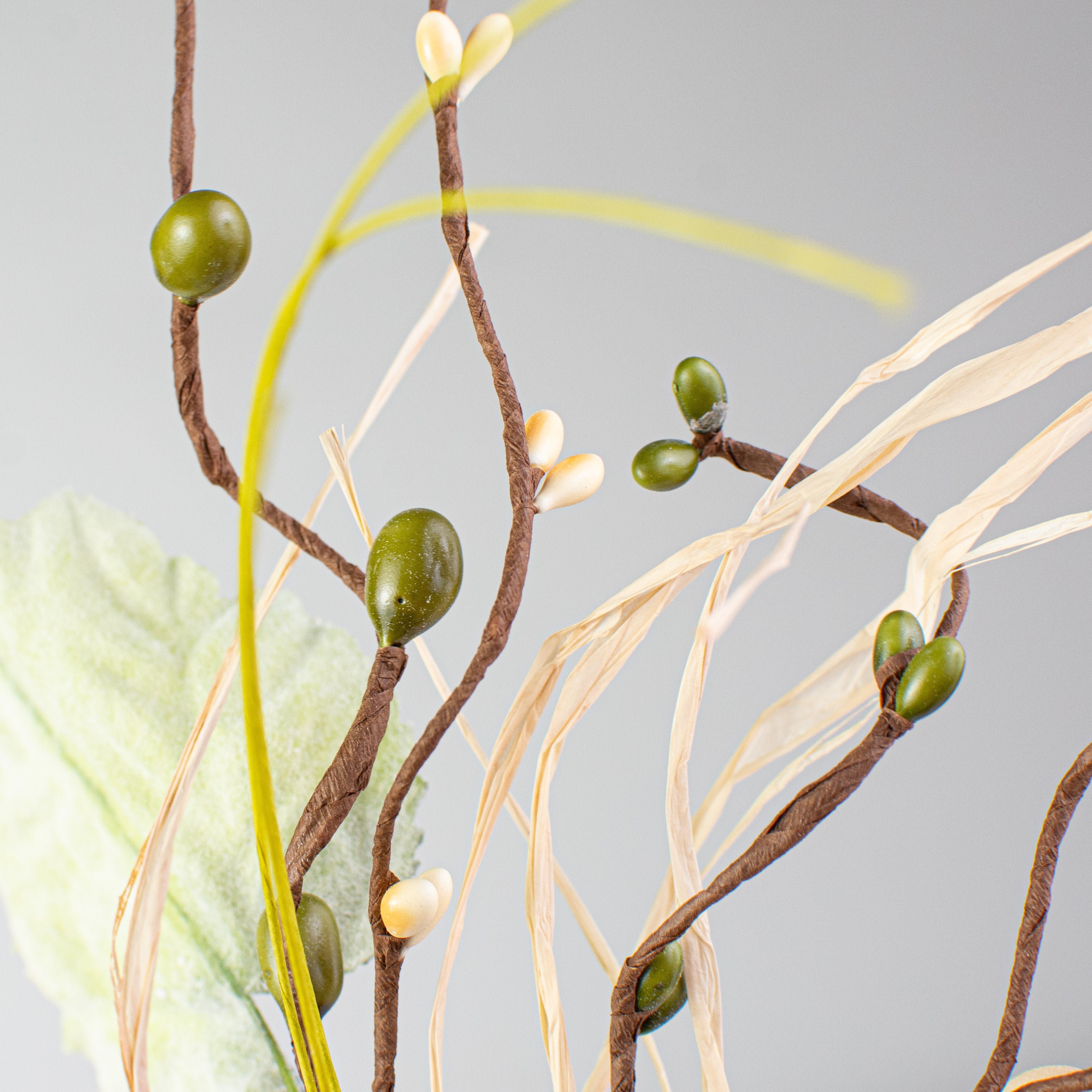 14" Velvet Pumpkin, Berry, Leaves Pick: Navy Blue detail photo 4