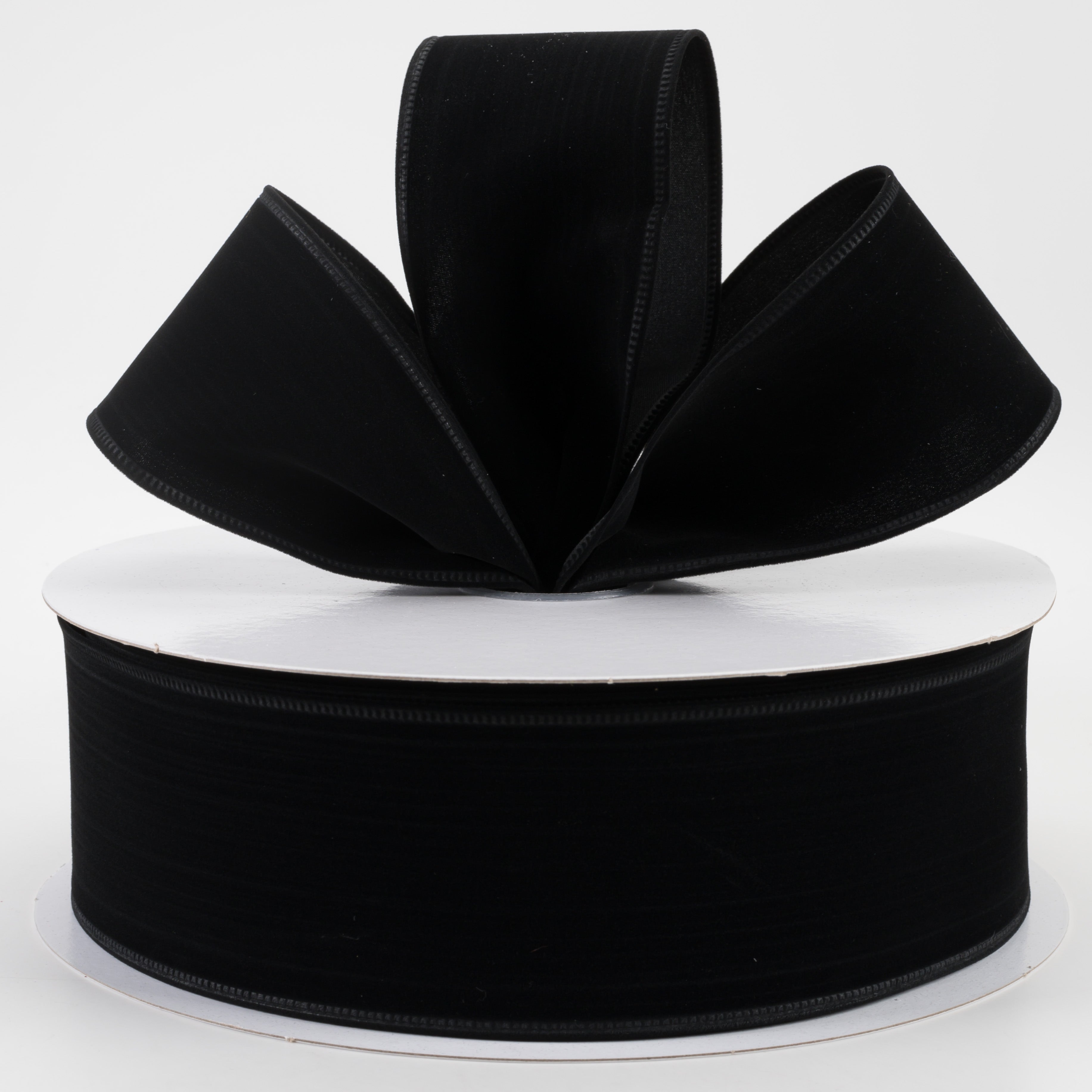 2.5" Velvet Ribbon: Black (50 Yards) Lifestyle Photo