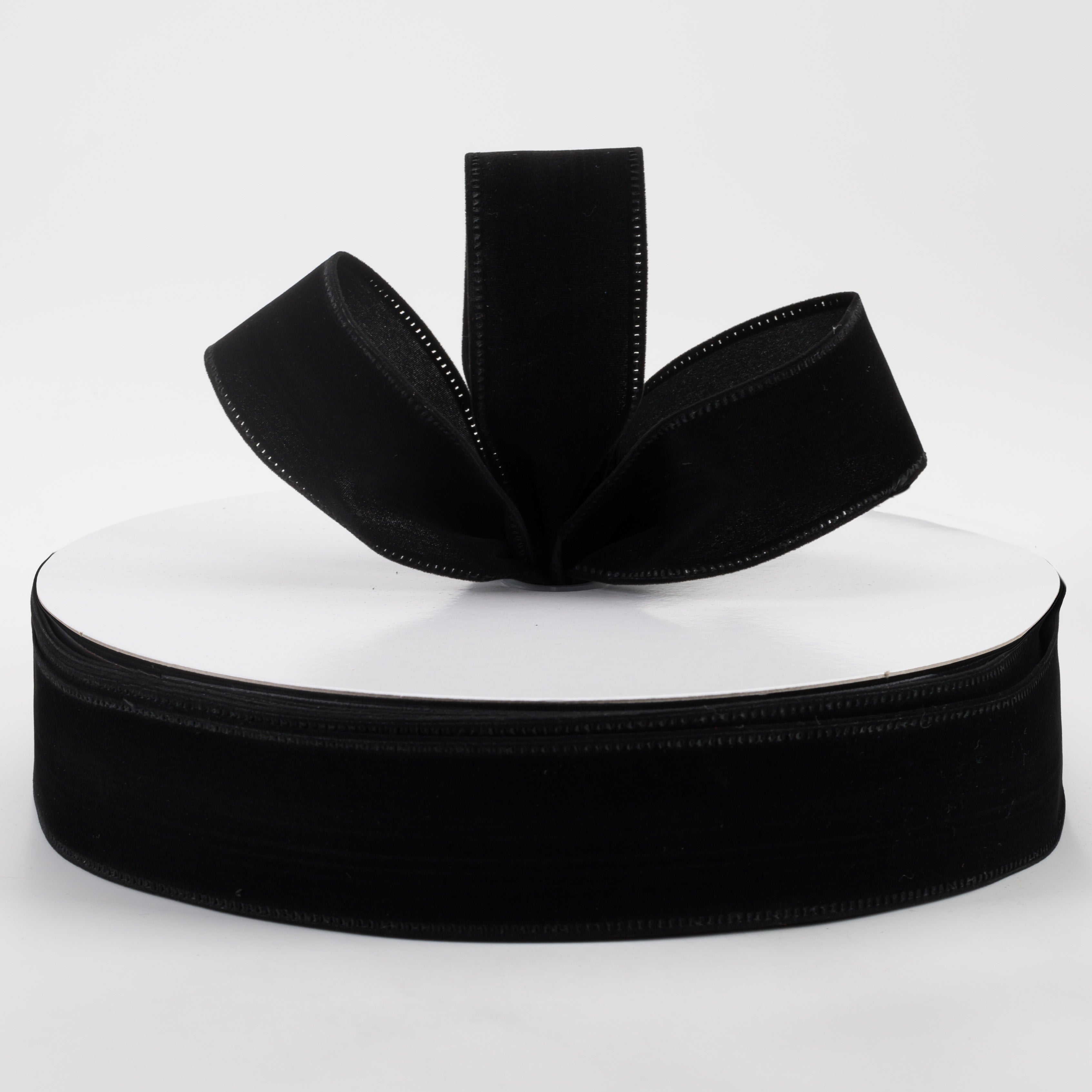 1.5" Velvet Ribbon: Black (50 Yards) Lifestyle Photo