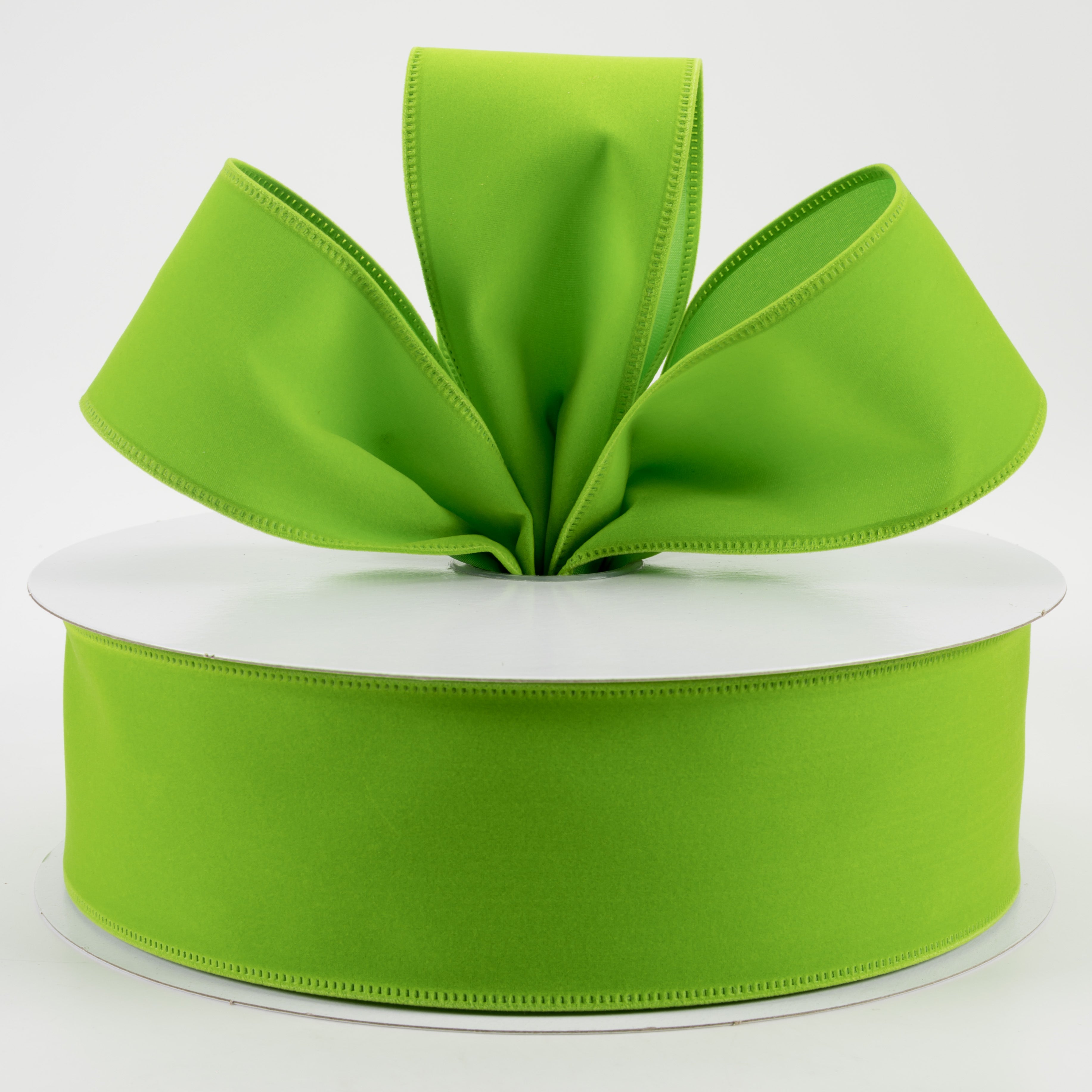 2.5" Velvet Ribbon: Lime (50 Yards) Lifestyle Photo