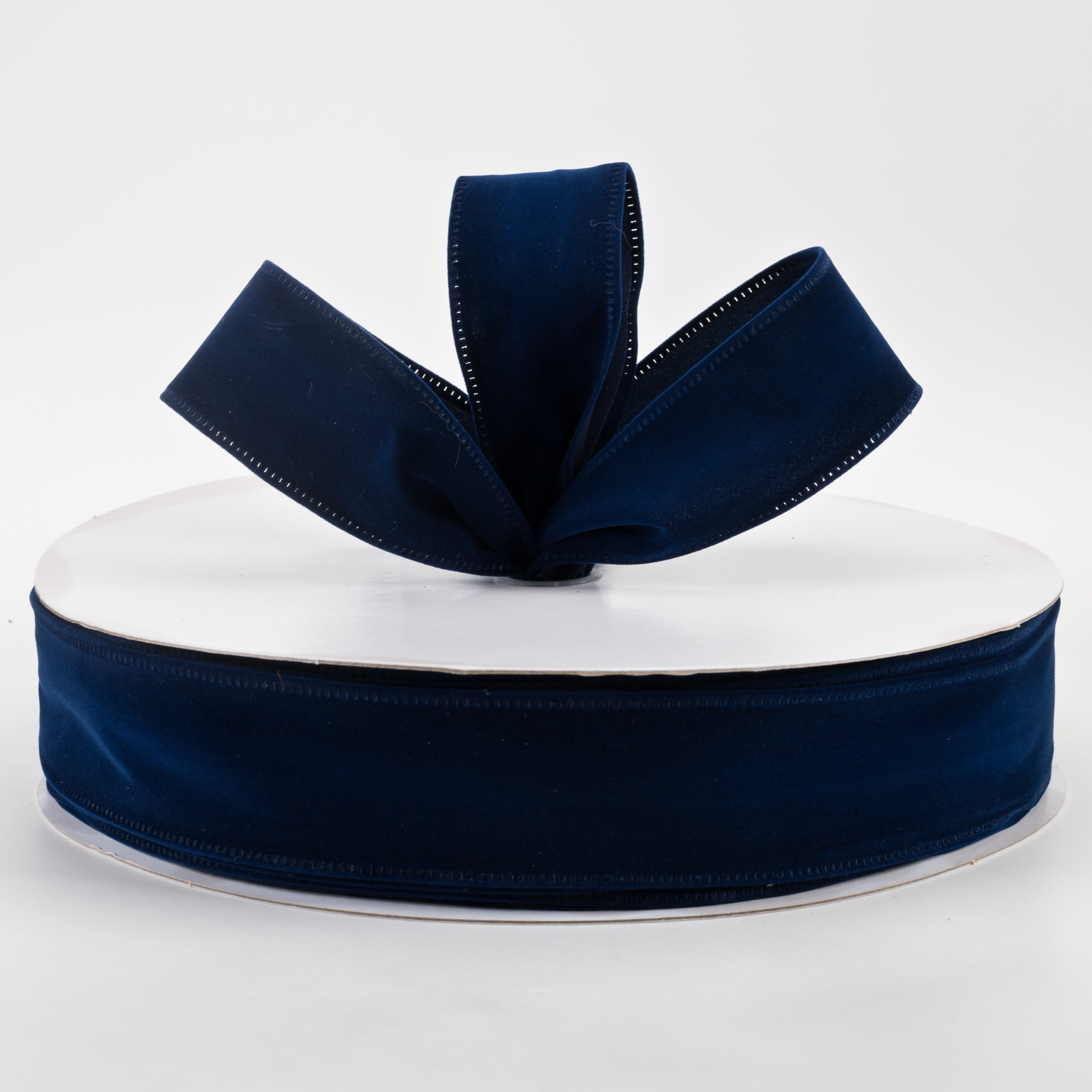 1.5" Velvet Ribbon: Navy Blue (50 Yards) Lifestyle Photo