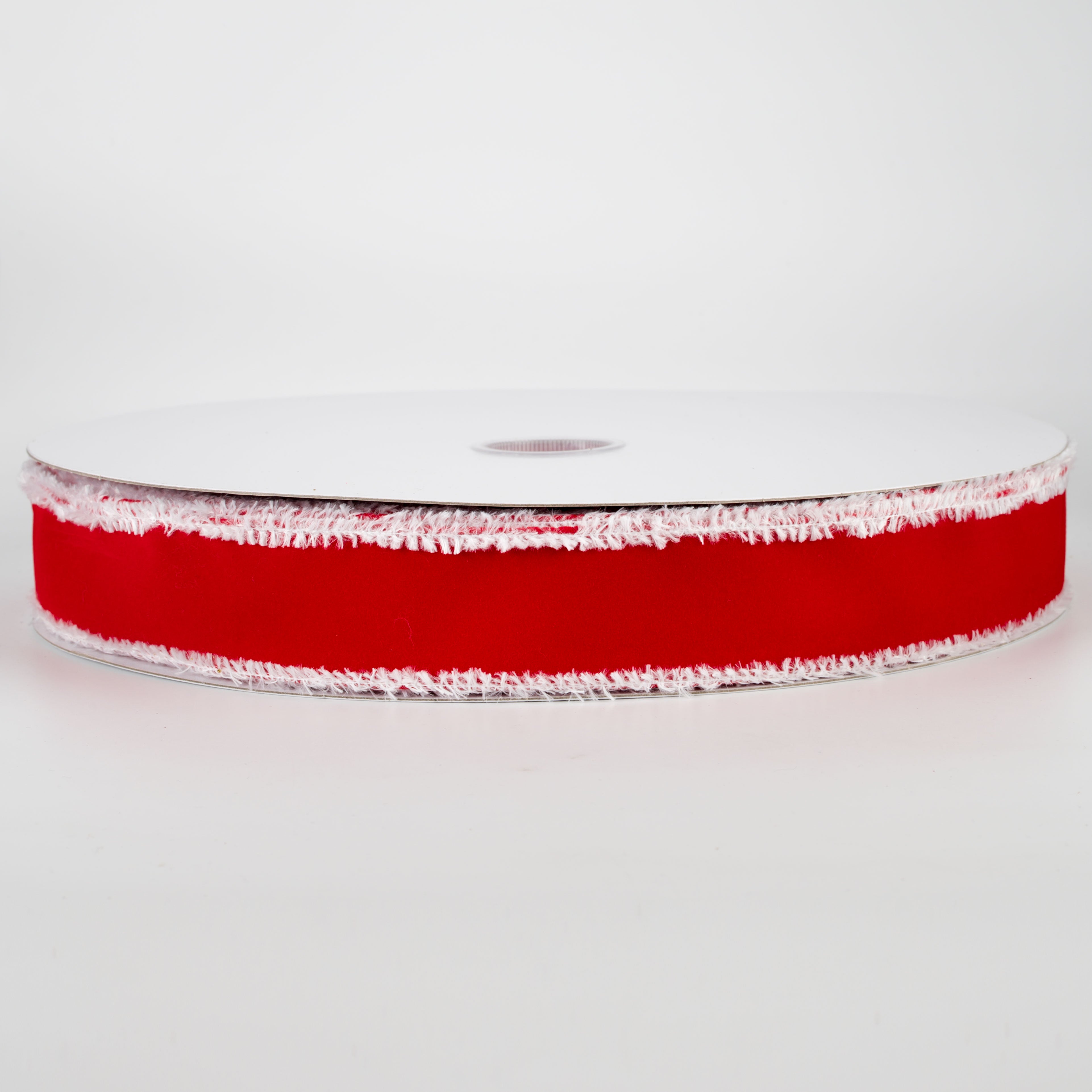 1.5" Velvet Snow Edge Ribbon: Red (50 Yards)