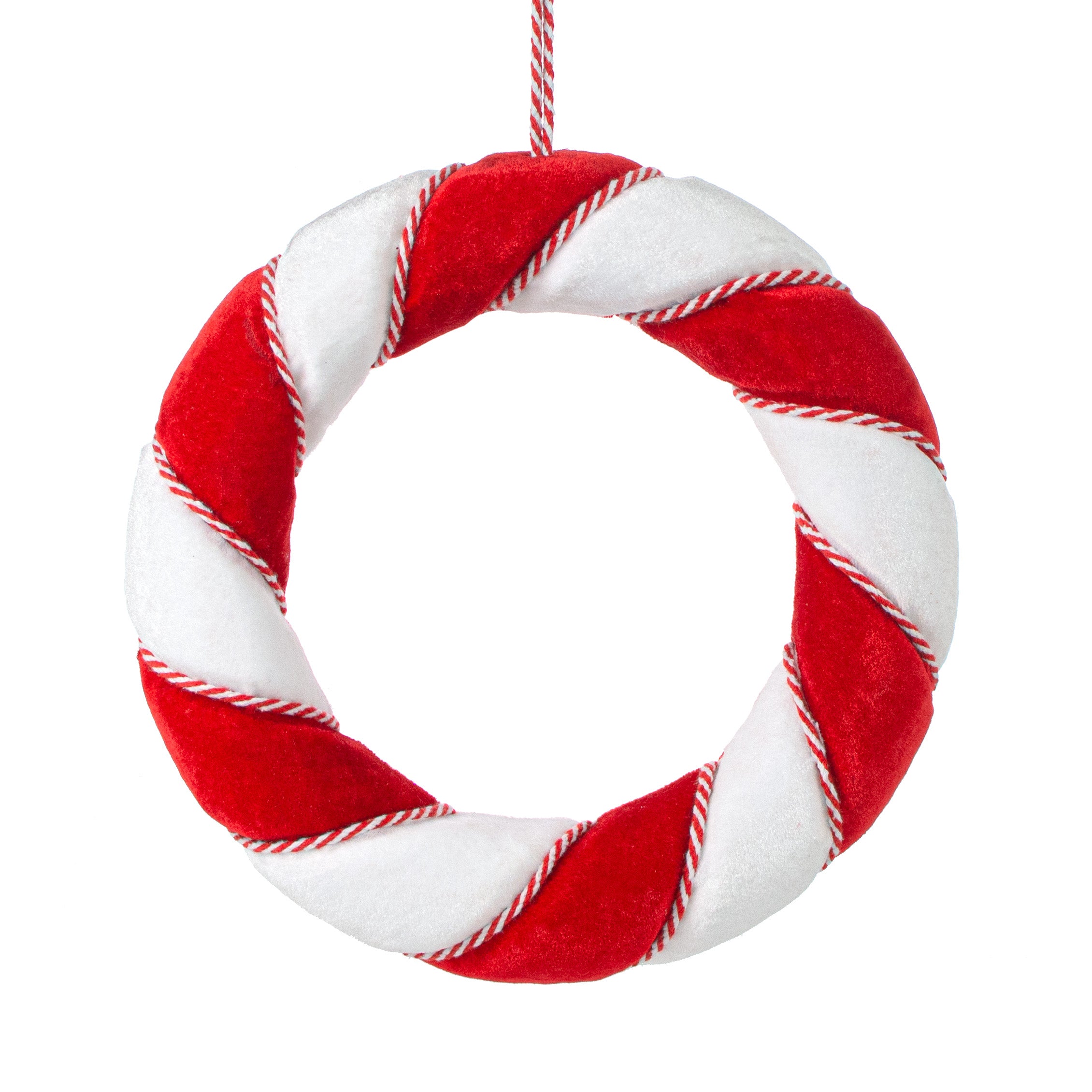 13" Velvet Wreath: Candy Cane Item Number: XW014939