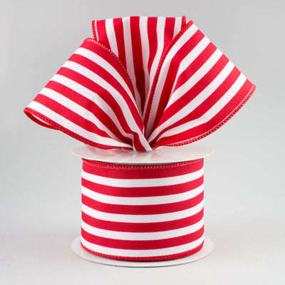 2.5" Vertical Stripe Ribbon: Red & White (10 Yards) Lifestyle Photo