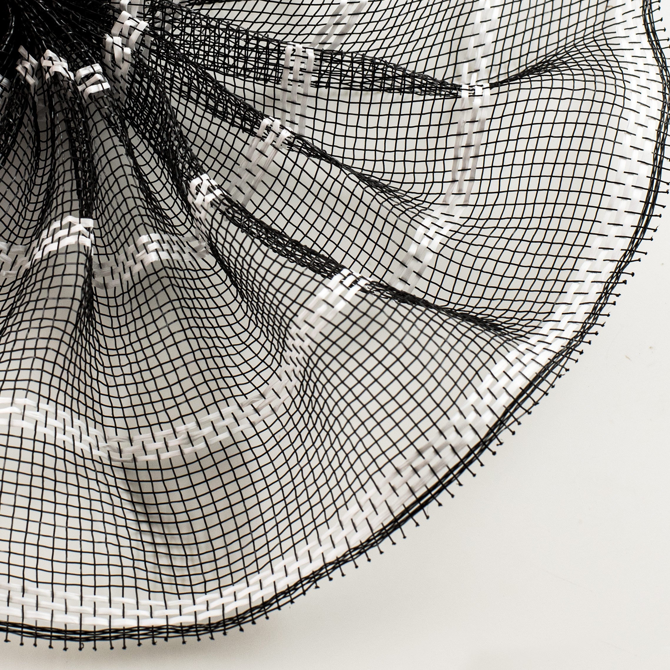 10" Vertical Wide Stripe Mesh: Black & White Lifestyle Photo
