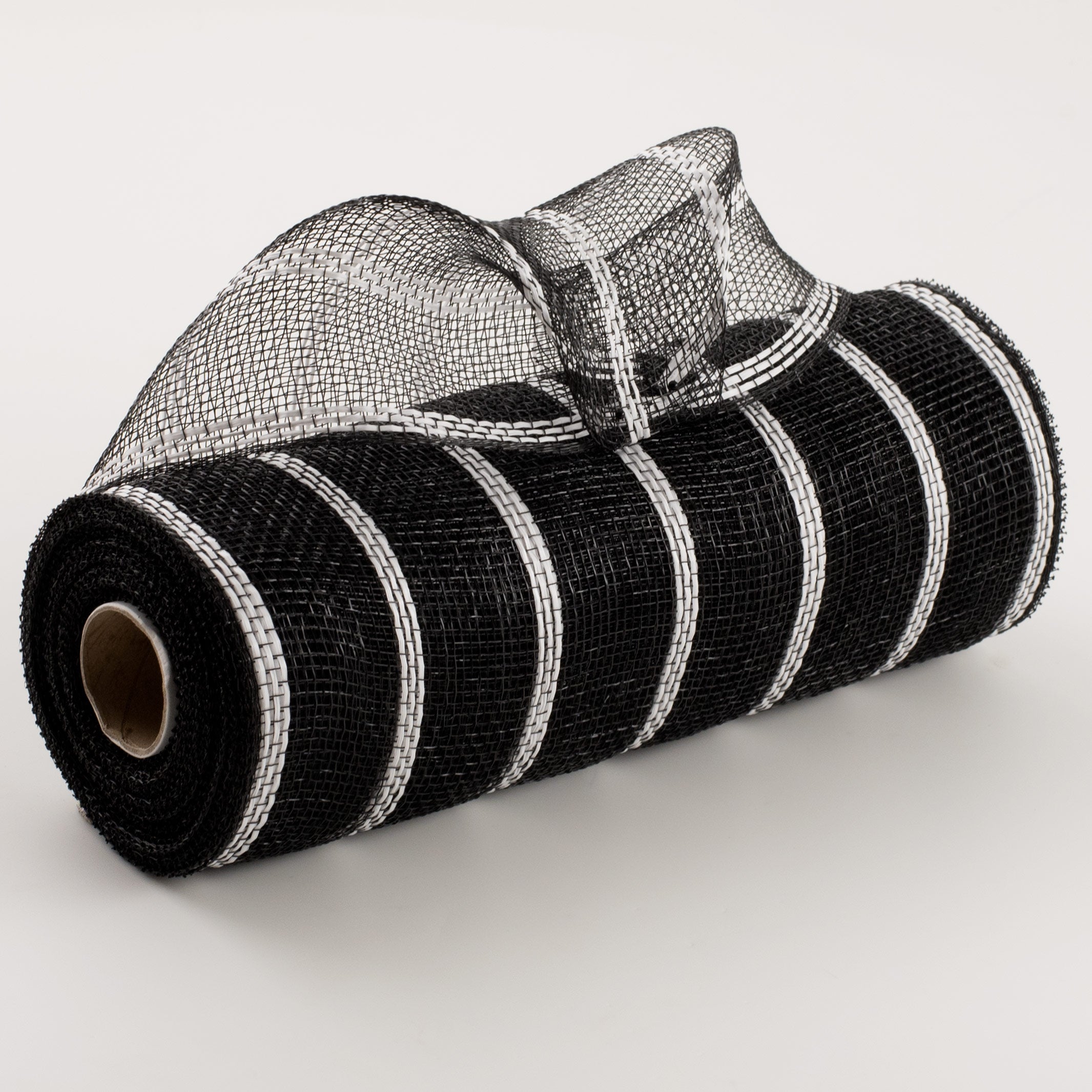 10" Vertical Wide Stripe Mesh: Black & White Item Number: RE8903E7