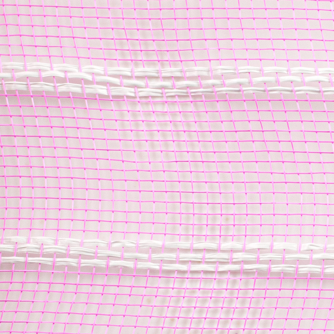 10" Vertical Wide Stripe Mesh: Pink & White detail photo 3