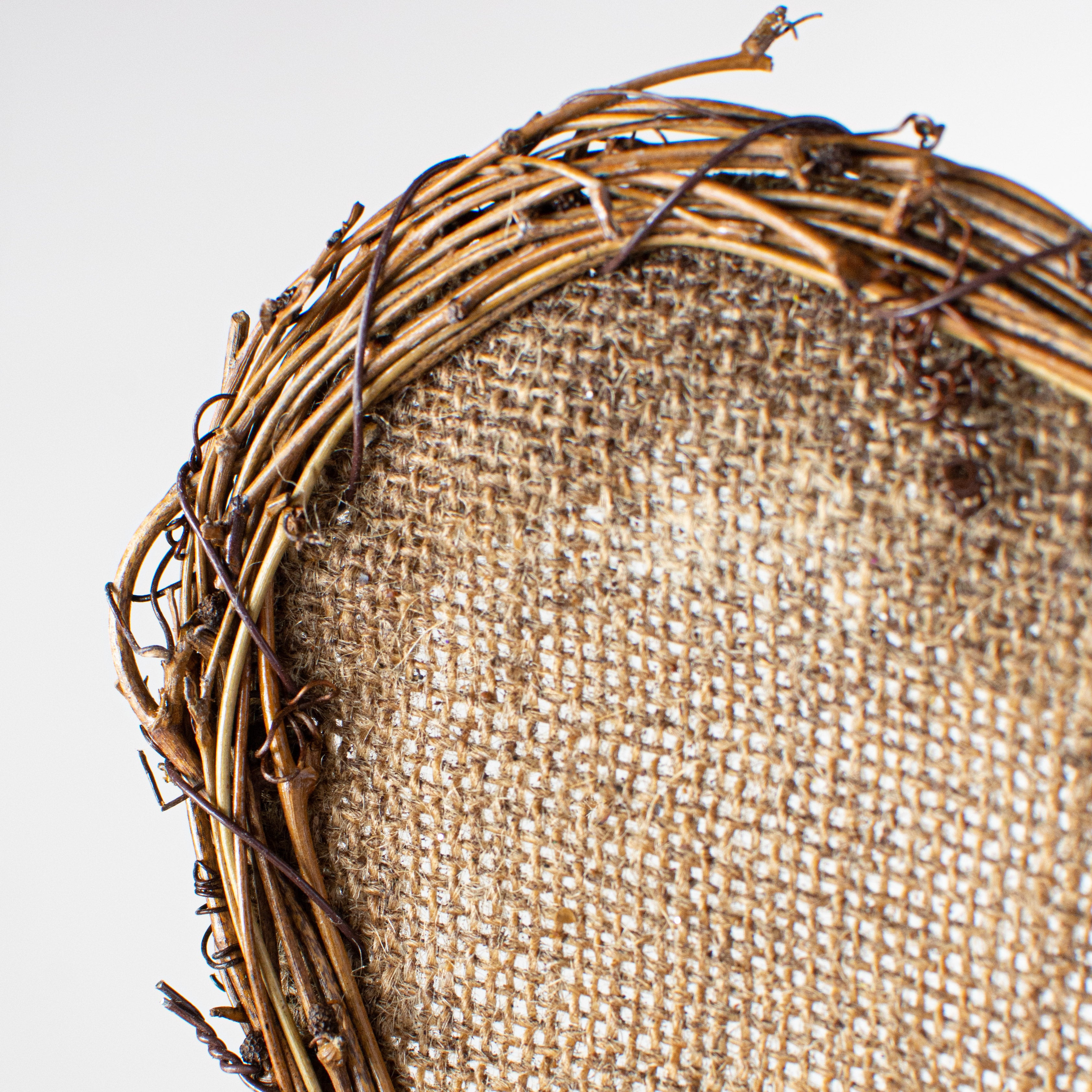 16" Vine Decoration: Burlap Dog Bone detail photo 3