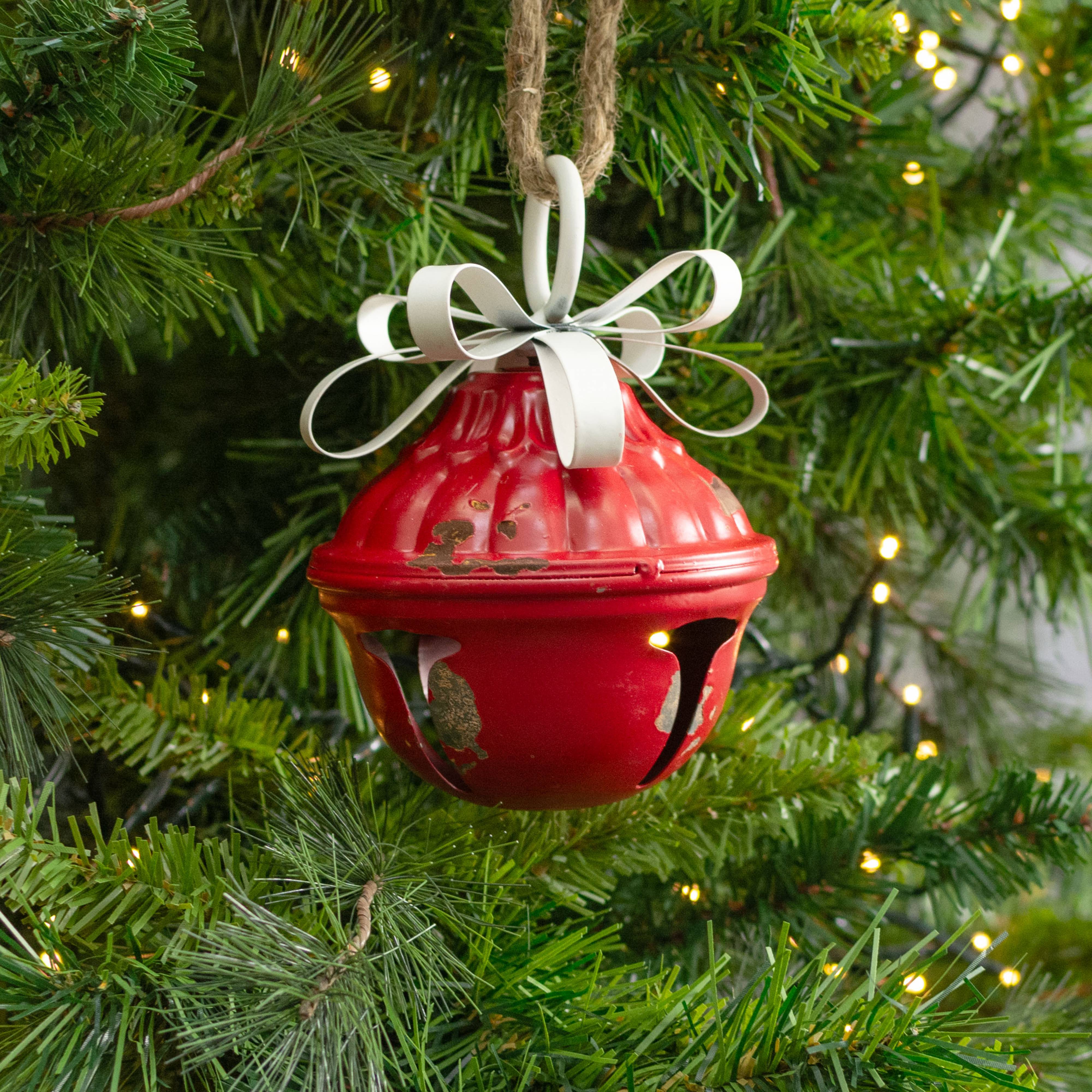 5" Vintage Acorn Bell Ornament: Red Lifestyle Photo