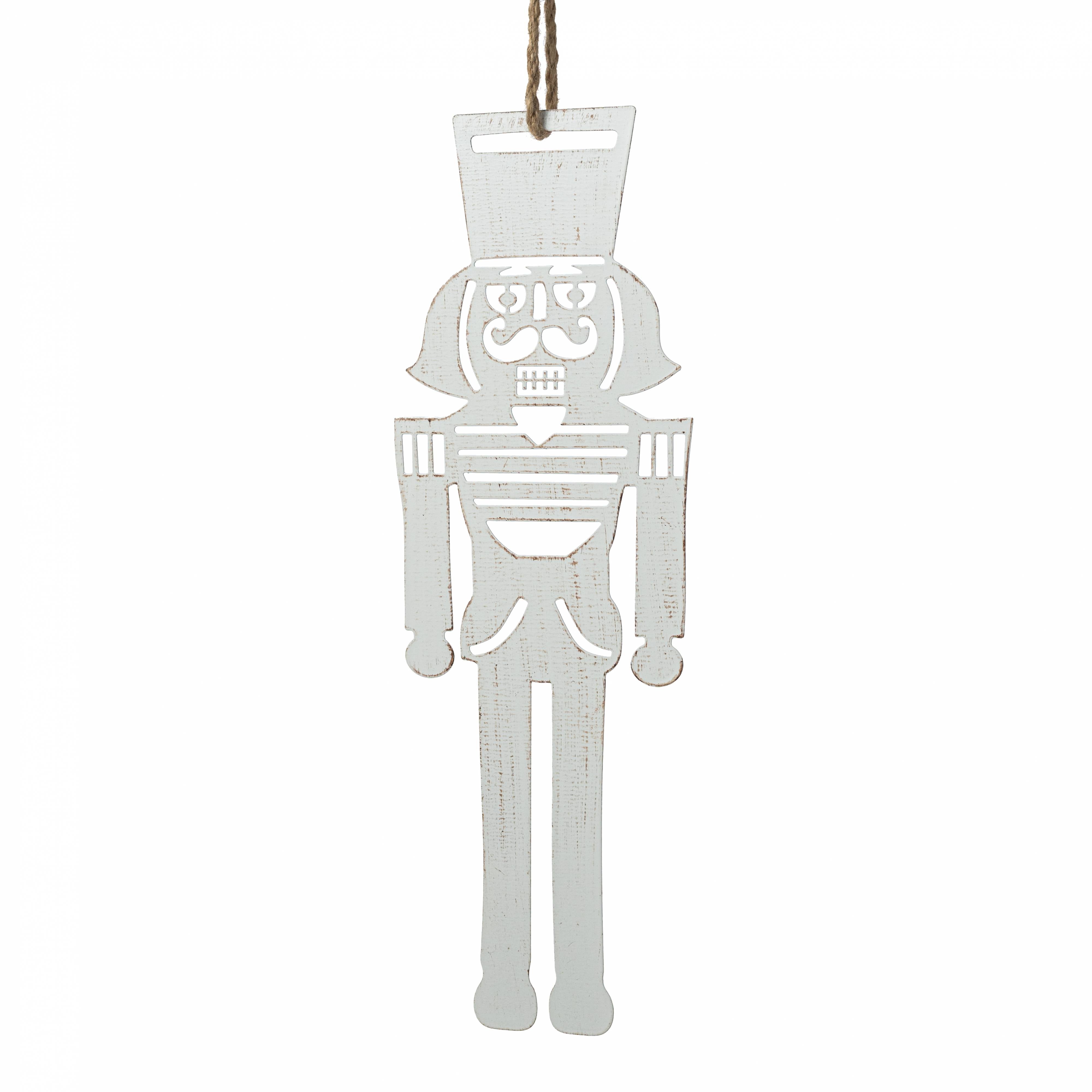 12" Vintage Metal Nutcracker Ornament: White Item Number: M32653