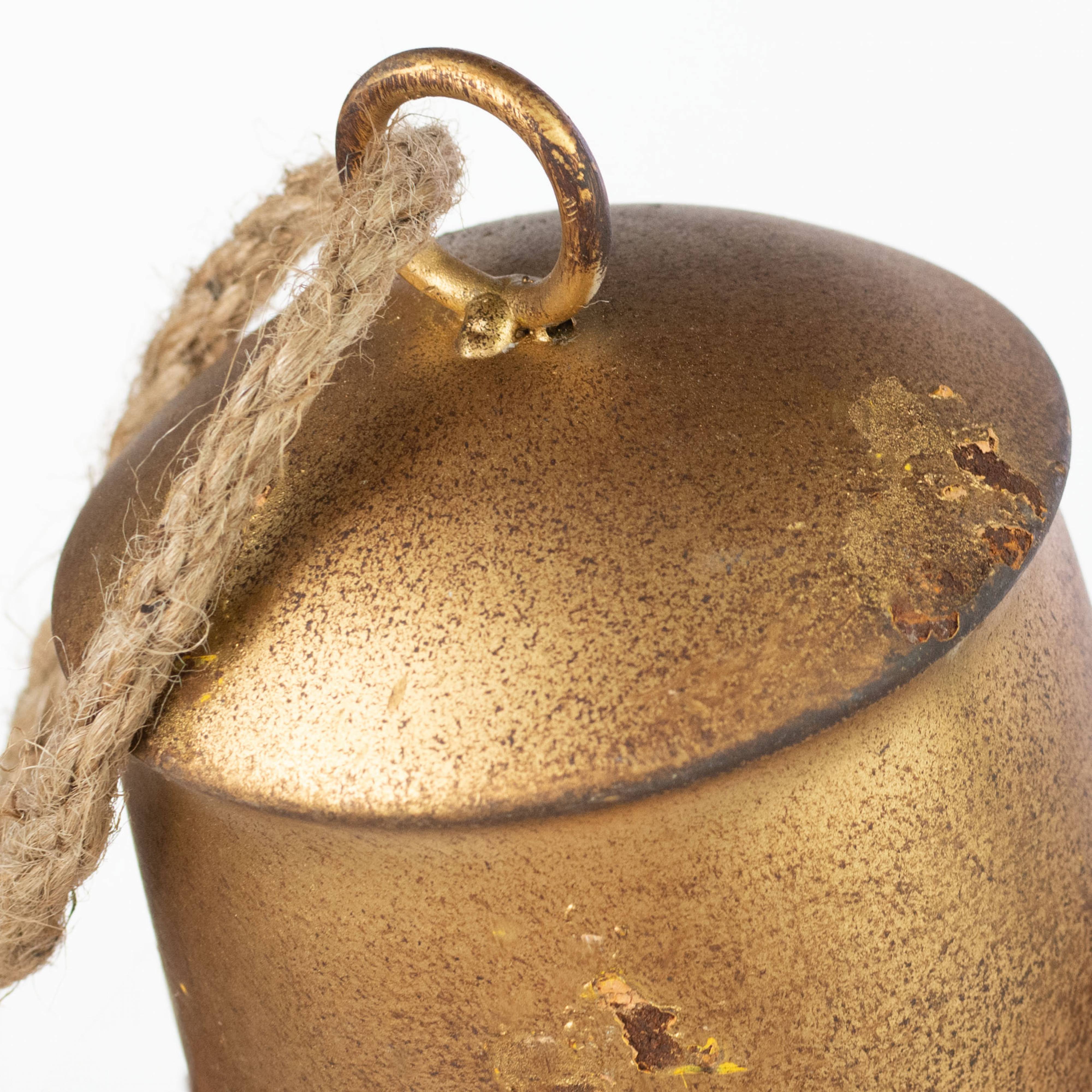 4" Vintage Silo Bell Ornament: Gold detail photo 4