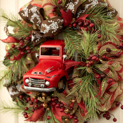 9" Vintage Truck Front: Red Lifestyle Photo