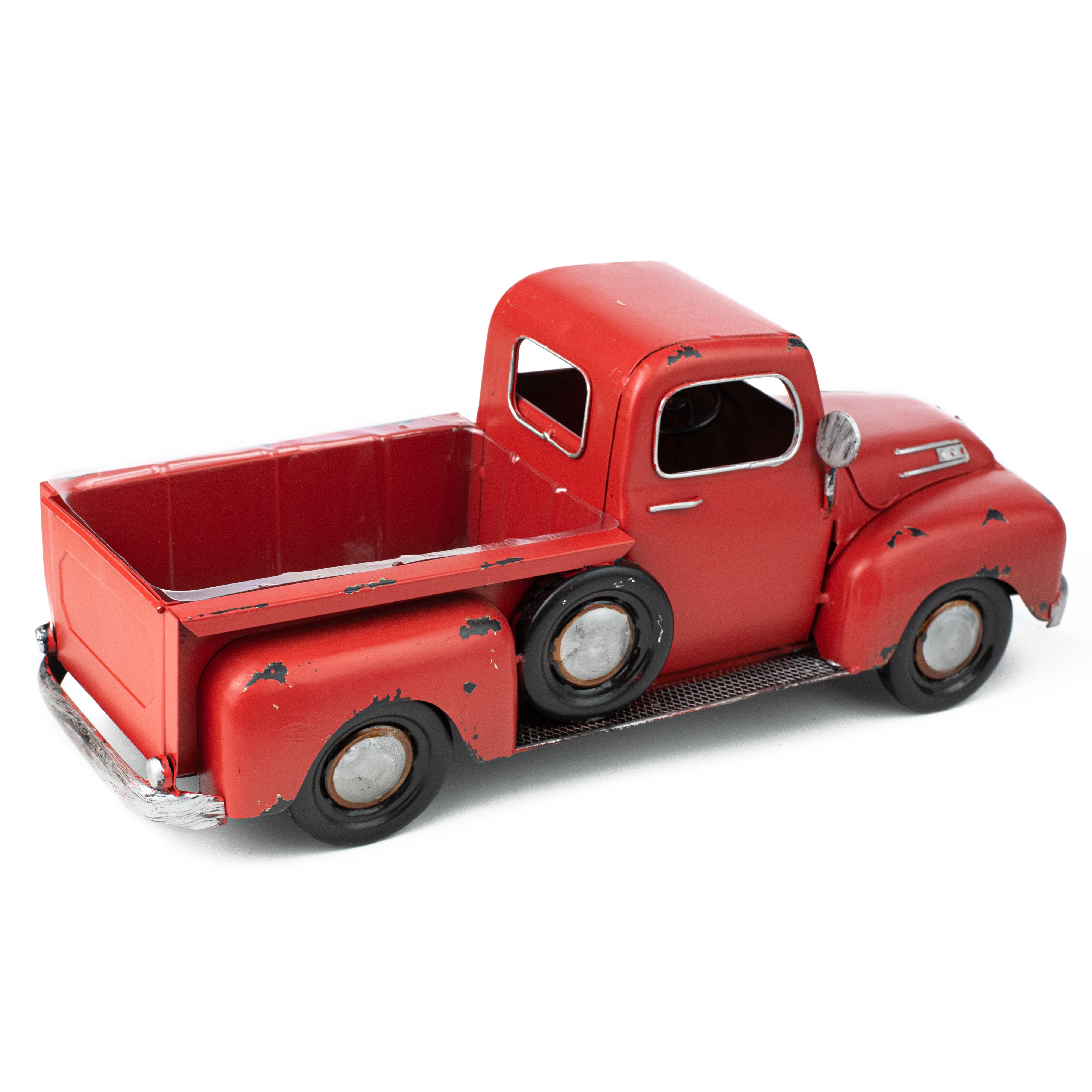 16" Vintage Truck Planter: Red detail photo 4